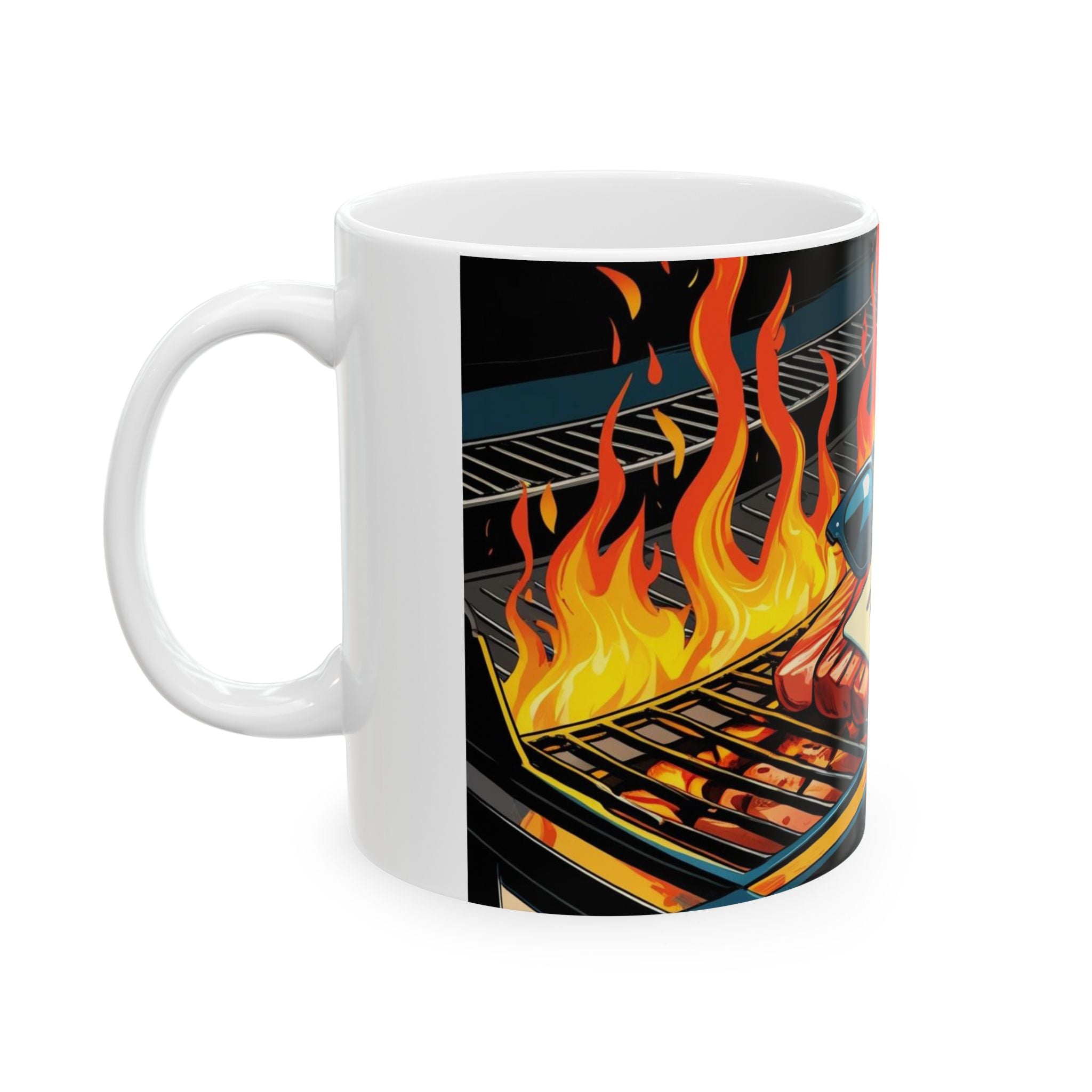 Fun Dad the Grill Master Ceramic Mug - Fun BBQ Coffee Cup for Grill Lovers, Father's Day Gift, Summer BBQ, Fire Up Your Mornings!