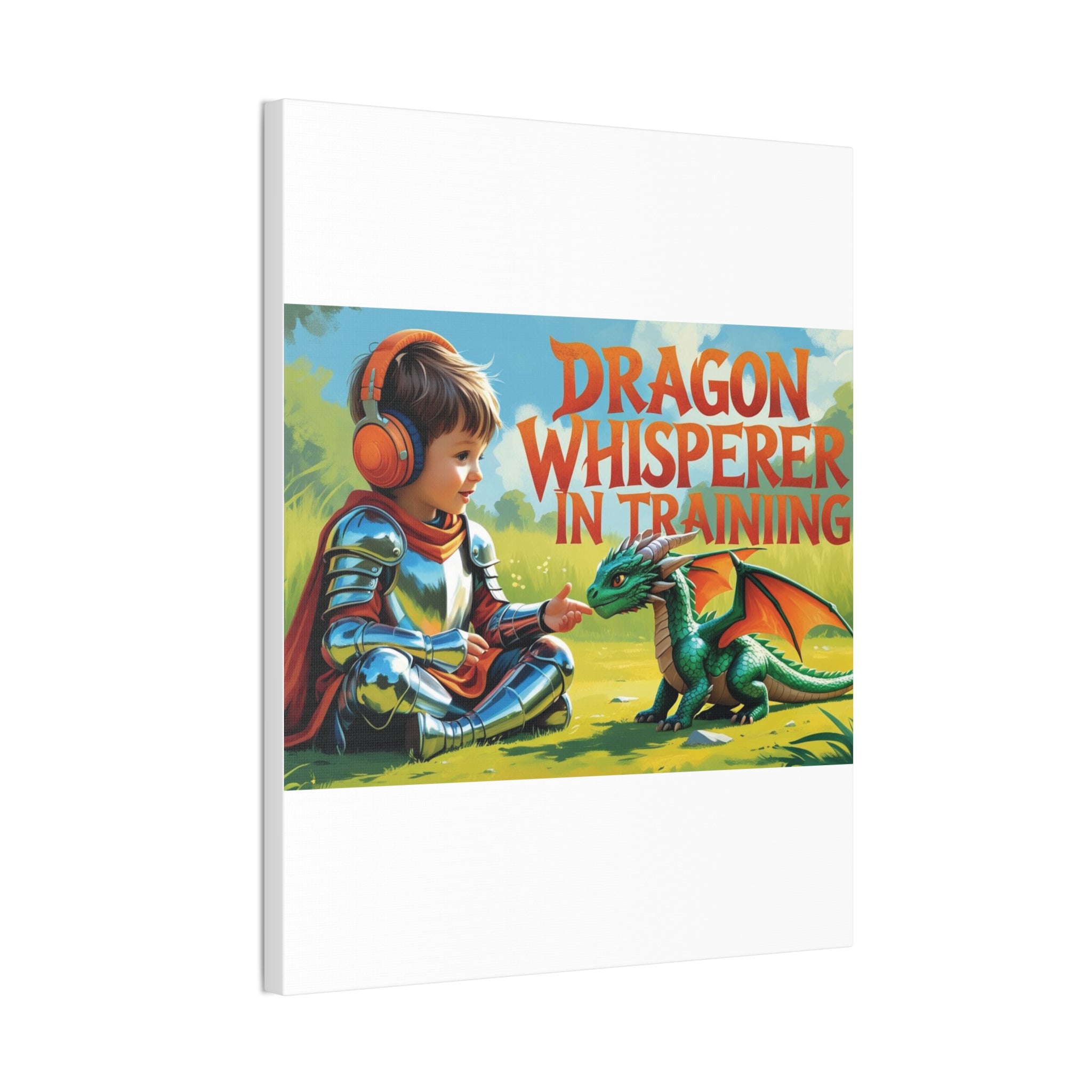 Dragon Whisperer Canvas Print, Playroom Decor, Childrens Wall Art, Fantasy Kids Room, Dragon Lover Gift, Adventure Art, Kid's Room Decor