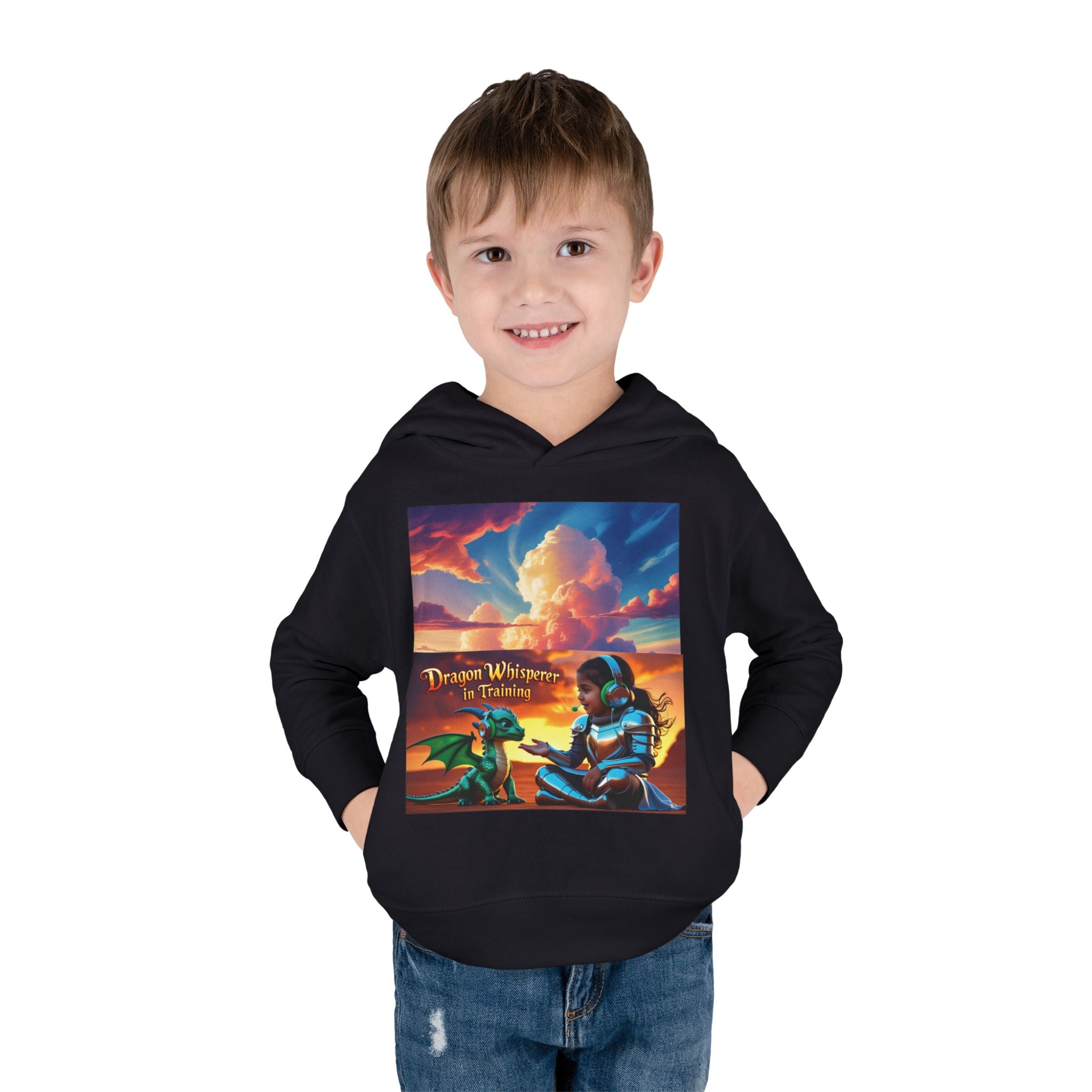 Grampa T’s Toddler Dragon Hoodie – “Dragon Whisperer in Training” Fleece | Cozy Fun Gift for Toddlers, Young Dreamers & Birthday Boys/Girls!
