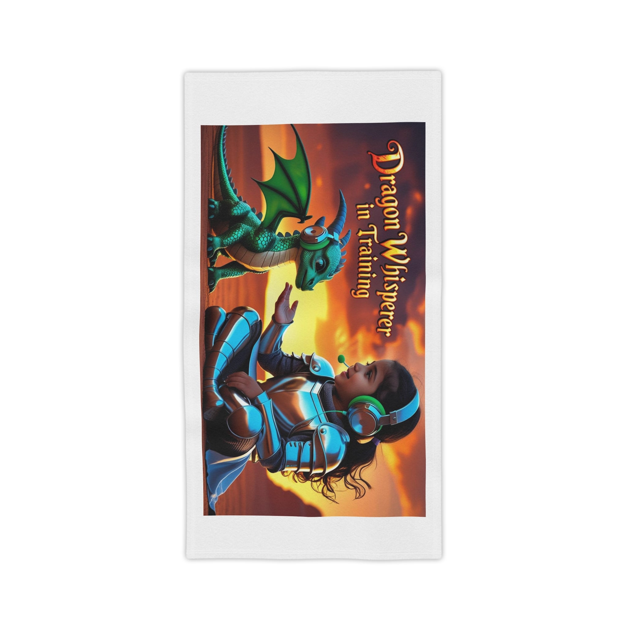 Funny Dragon Whisperer (Girl) Beach Towel - Fantasy Beach Towels, Kids Towels, Dragon Lovers Gift, Summer Essentials, Pool Day Must-Have
