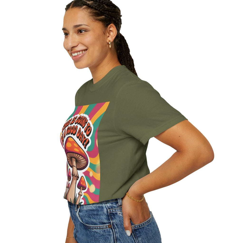 Positive Vibes T-shirt, Retro Mushroom Tee, Unisex Psychedelic Shirt, Gift for Friends, Casual Wear, Summer Essentials