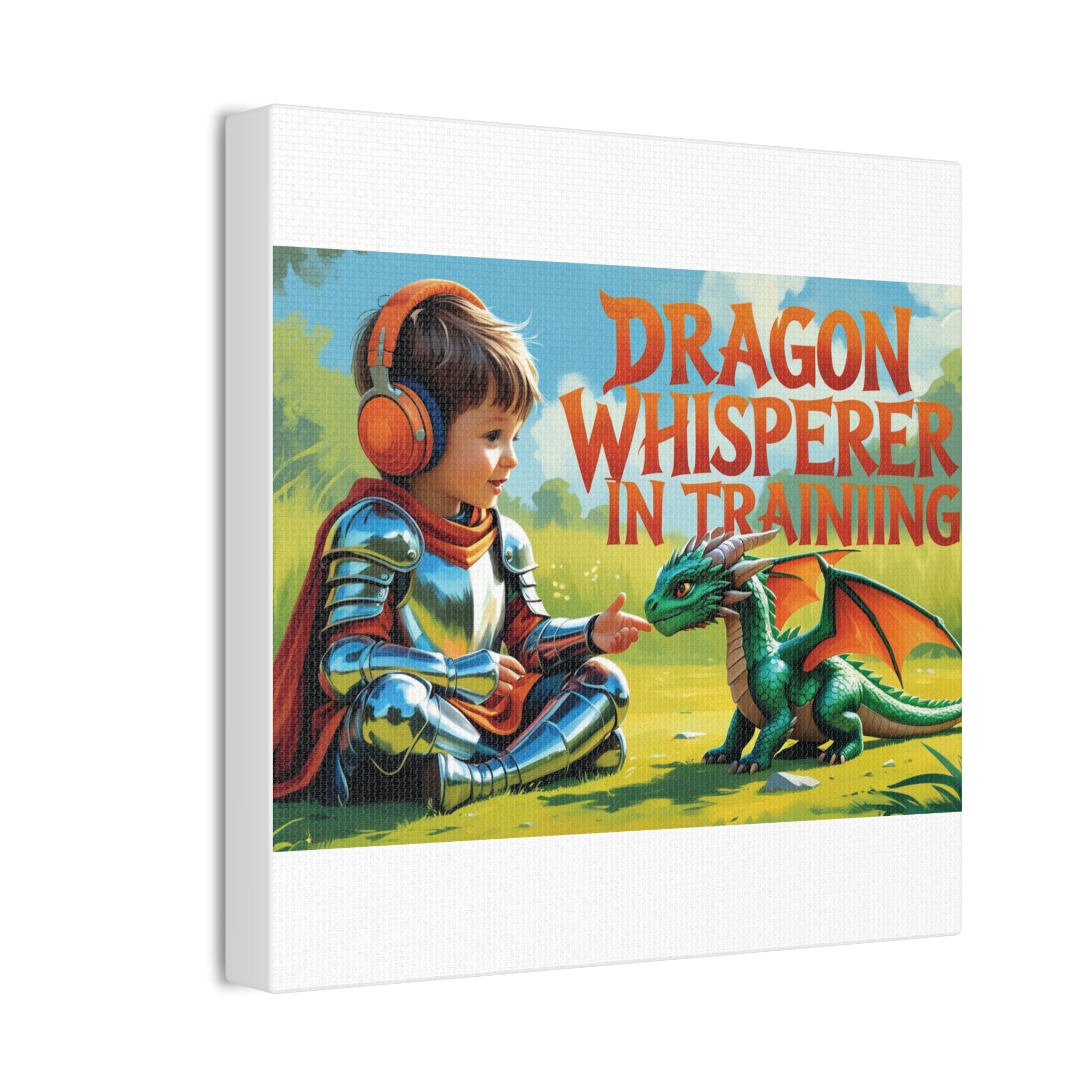 Dragon Whisperer Canvas Print, Playroom Decor, Childrens Wall Art, Fantasy Kids Room, Dragon Lover Gift, Adventure Art, Kid's Room Decor