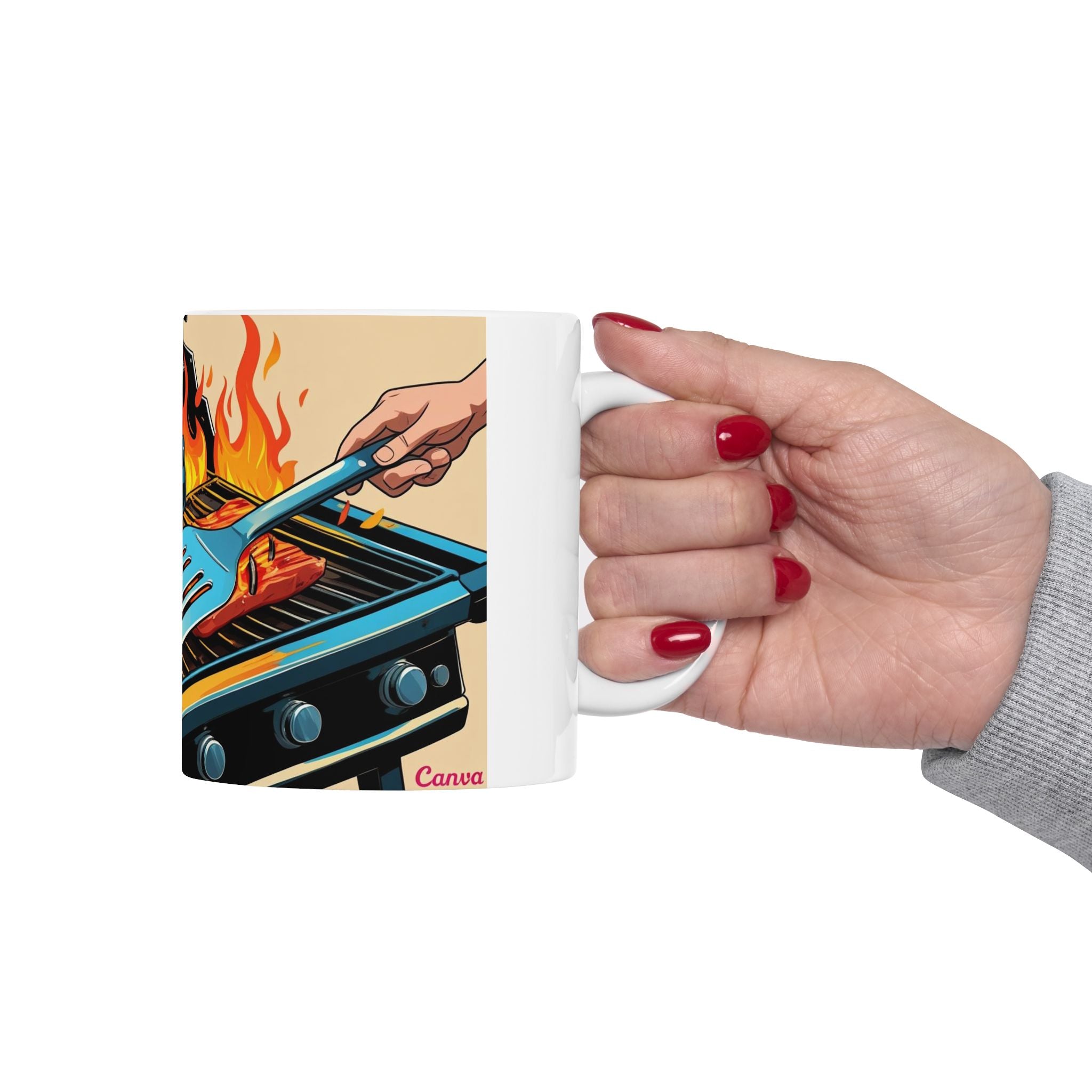 Fun Dad the Grill Master Ceramic Mug - Fun BBQ Coffee Cup for Grill Lovers, Father's Day Gift, Summer BBQ, Fire Up Your Mornings!