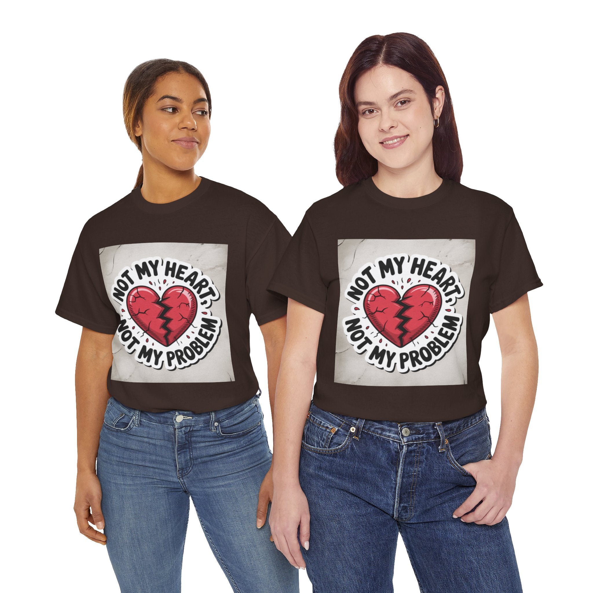 Heartbreak Humor Tee: Not My Heart Not My Problem, Funny T-Shirt, Unisex Cotton Tee, Casual Wear, Gifts for Friends, Breakup Apparel