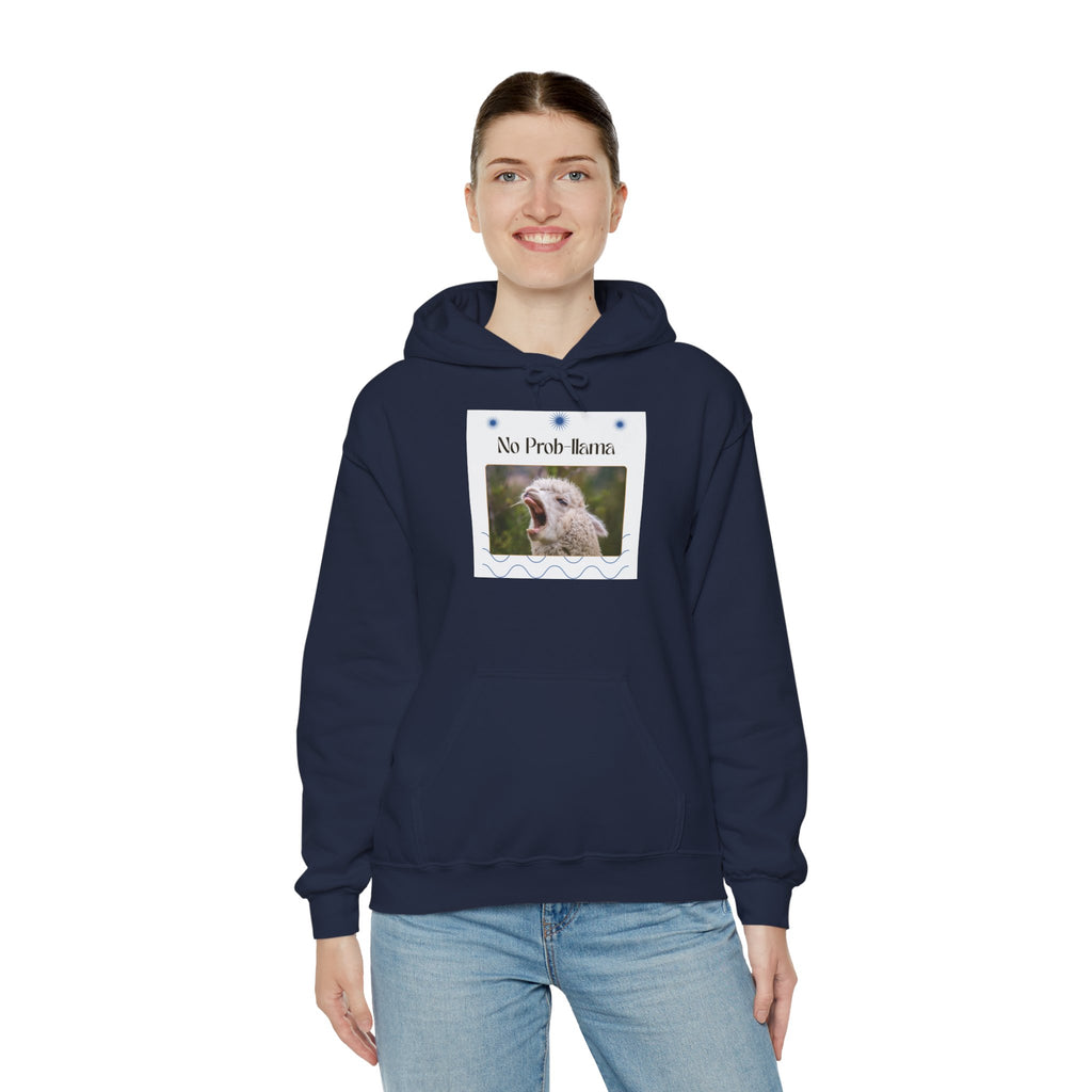 "No Prob-Llama" Unisex Hooded Sweatshirt with Fun Design, Cozy Apparel for Relaxed Days, Gifts for Friends, Casual Wear, Unique Gift Idea, Birthday Present