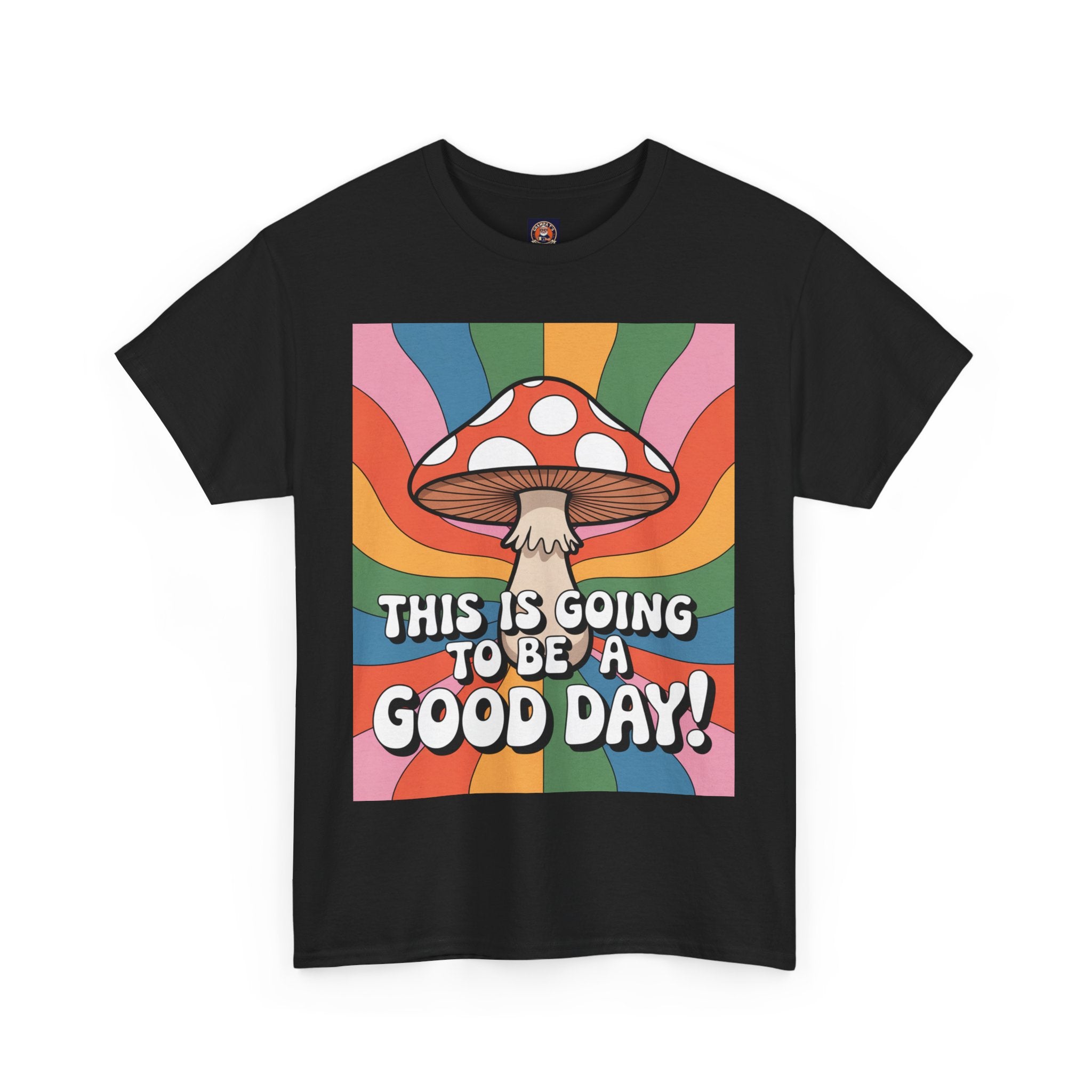 Fun Hippy Mushroom Cheerful Graphic Tee, Positive Vibes T-Shirt for Everyday Wear, Gift for Nature Lovers, Trendy Casual Wear, Eco-Friendly Fashion