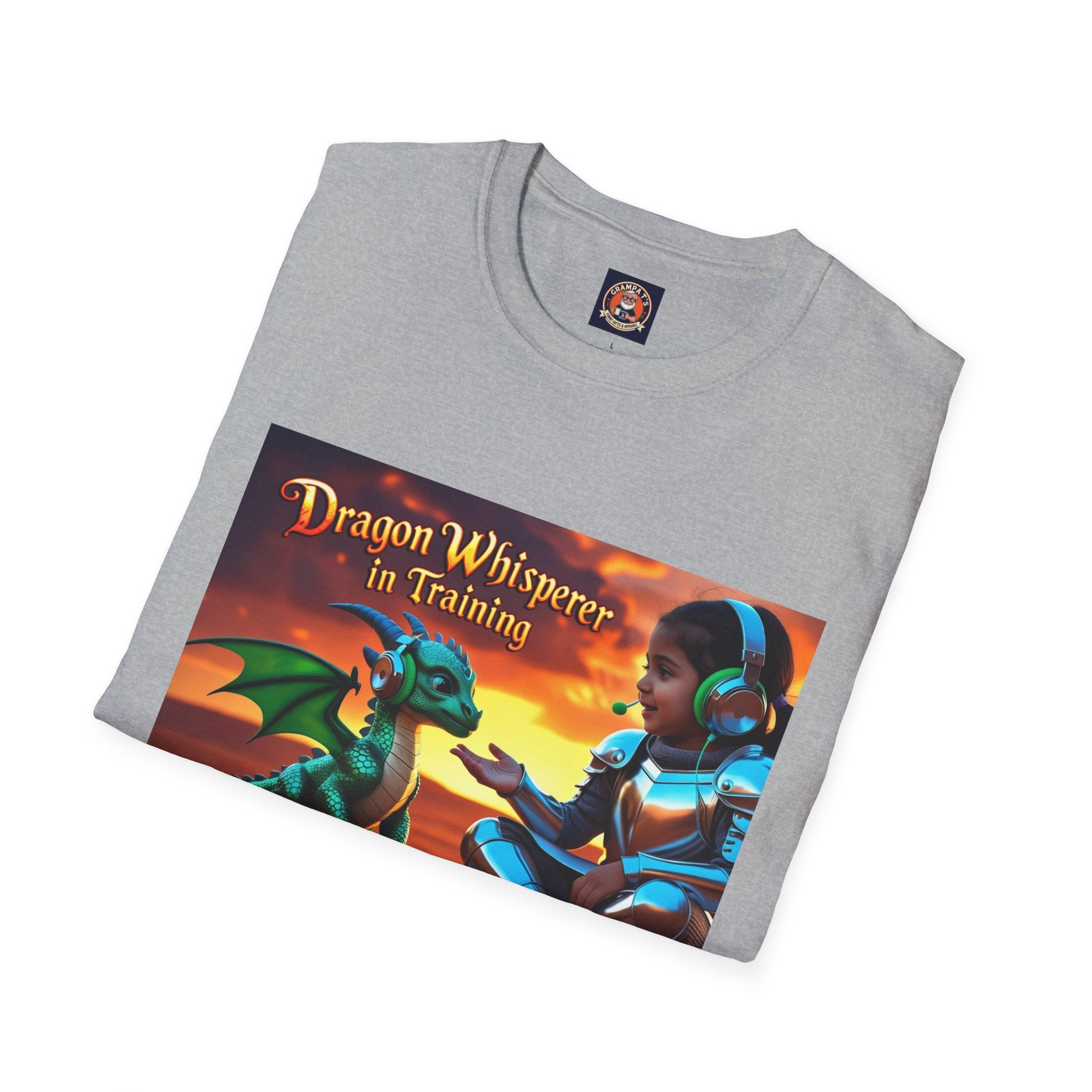 Funny Dragon Whisperer Unisex Softstyle T-Shirt | Fantasy Apparel, Gift for Dragon Lovers, Kids & Adults, Birthday Present, Magical Vibe