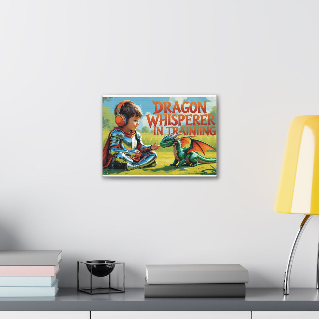 Dragon Whisperer Canvas Print, Playroom Decor, Childrens Wall Art, Fantasy Kids Room, Dragon Lover Gift, Adventure Art, Kid's Room Decor