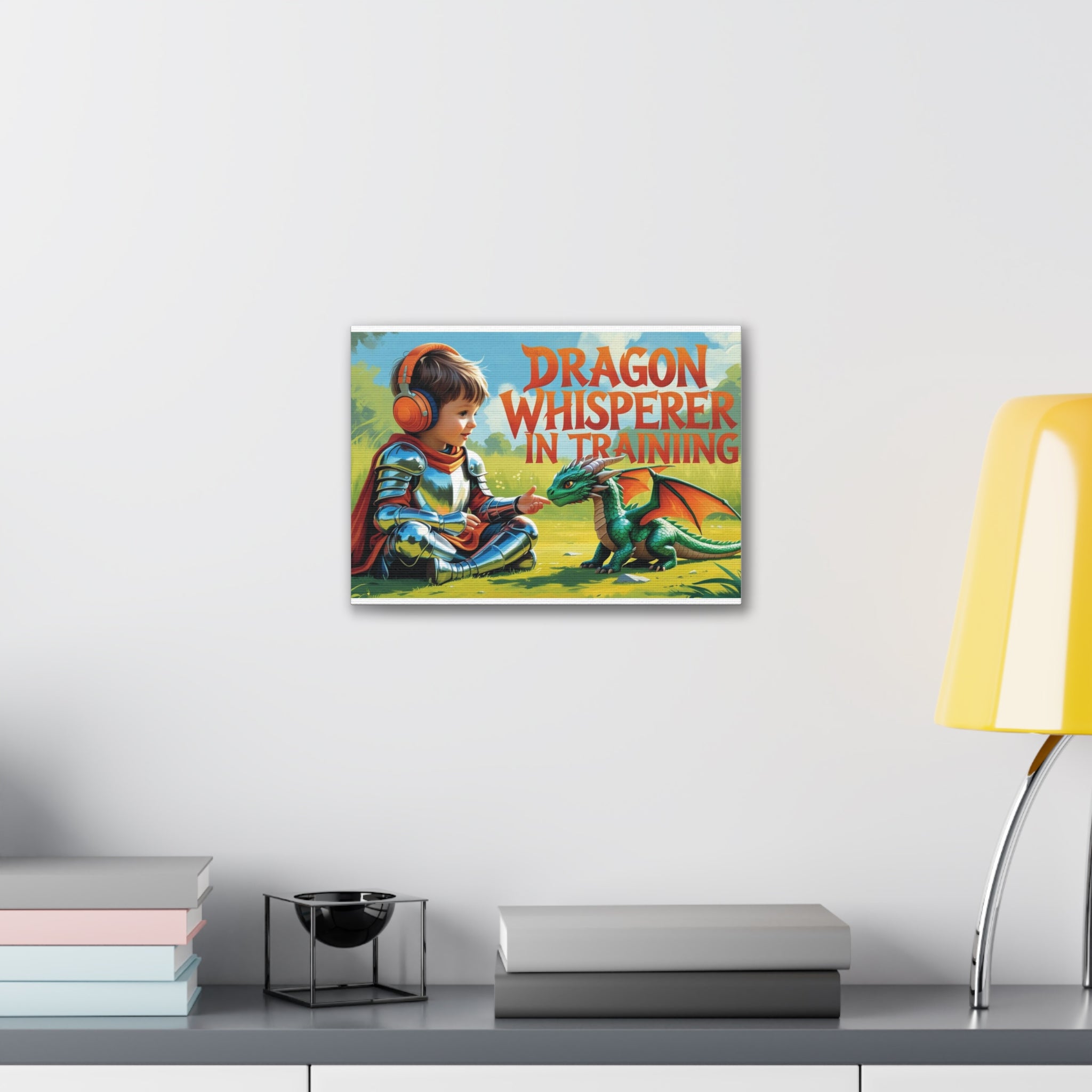 Dragon Whisperer Canvas Print, Playroom Decor, Childrens Wall Art, Fantasy Kids Room, Dragon Lover Gift, Adventure Art, Kid's Room Decor