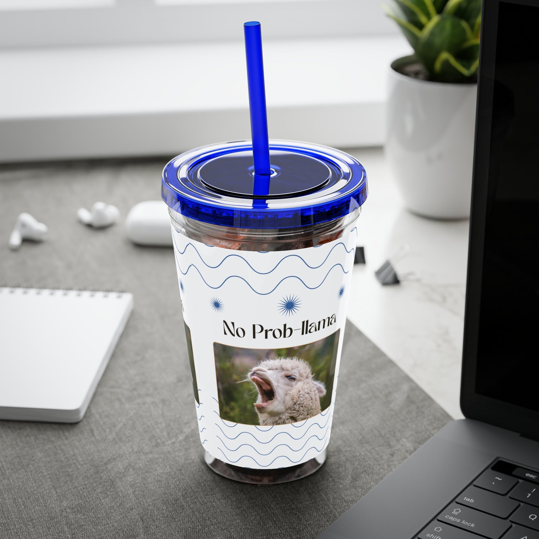 Tumbler Cup - &quot;No Prob-Llama&quot; Graphic 16oz Sunsplash Travel Cup