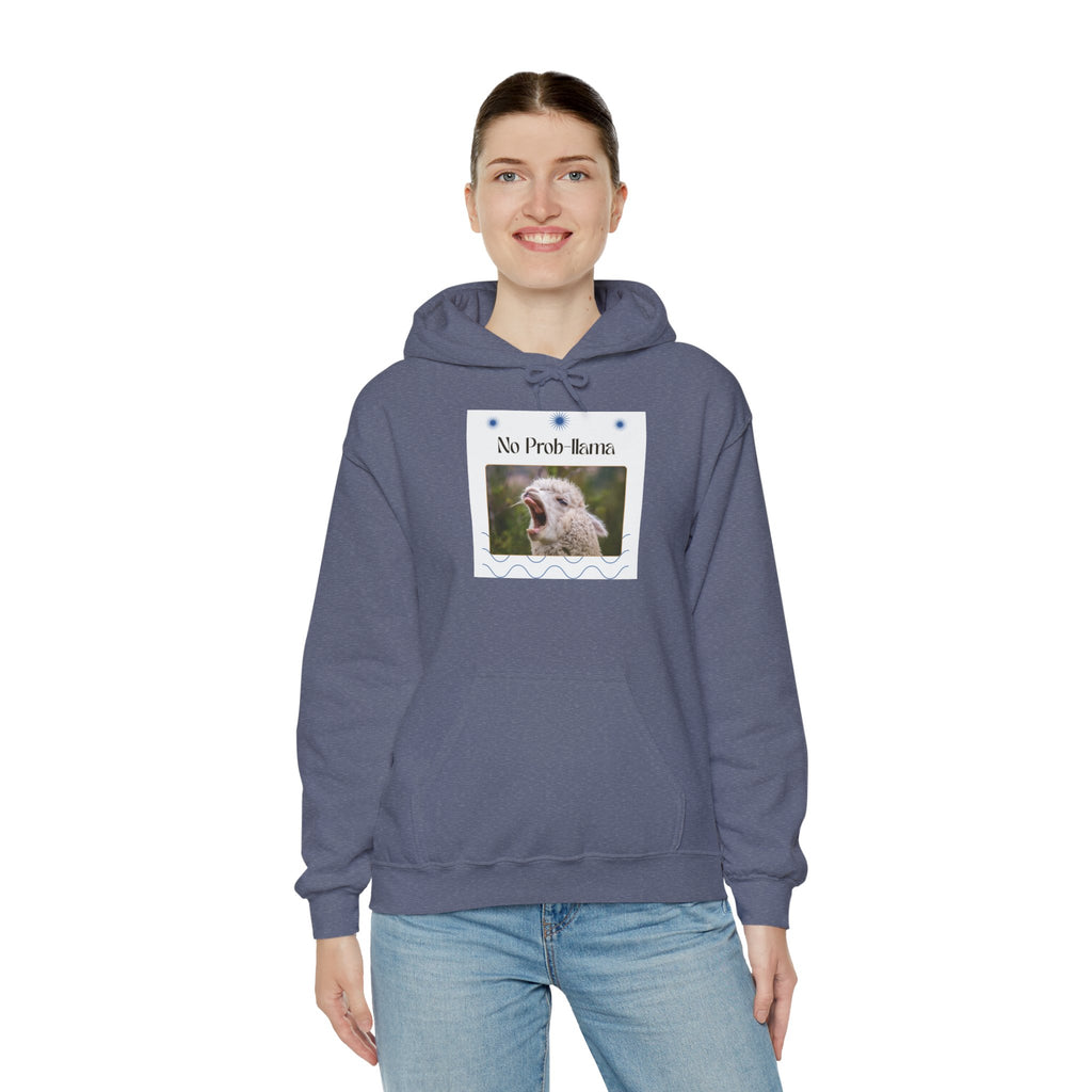 "No Prob-Llama" Unisex Hooded Sweatshirt with Fun Design, Cozy Apparel for Relaxed Days, Gifts for Friends, Casual Wear, Unique Gift Idea, Birthday Present