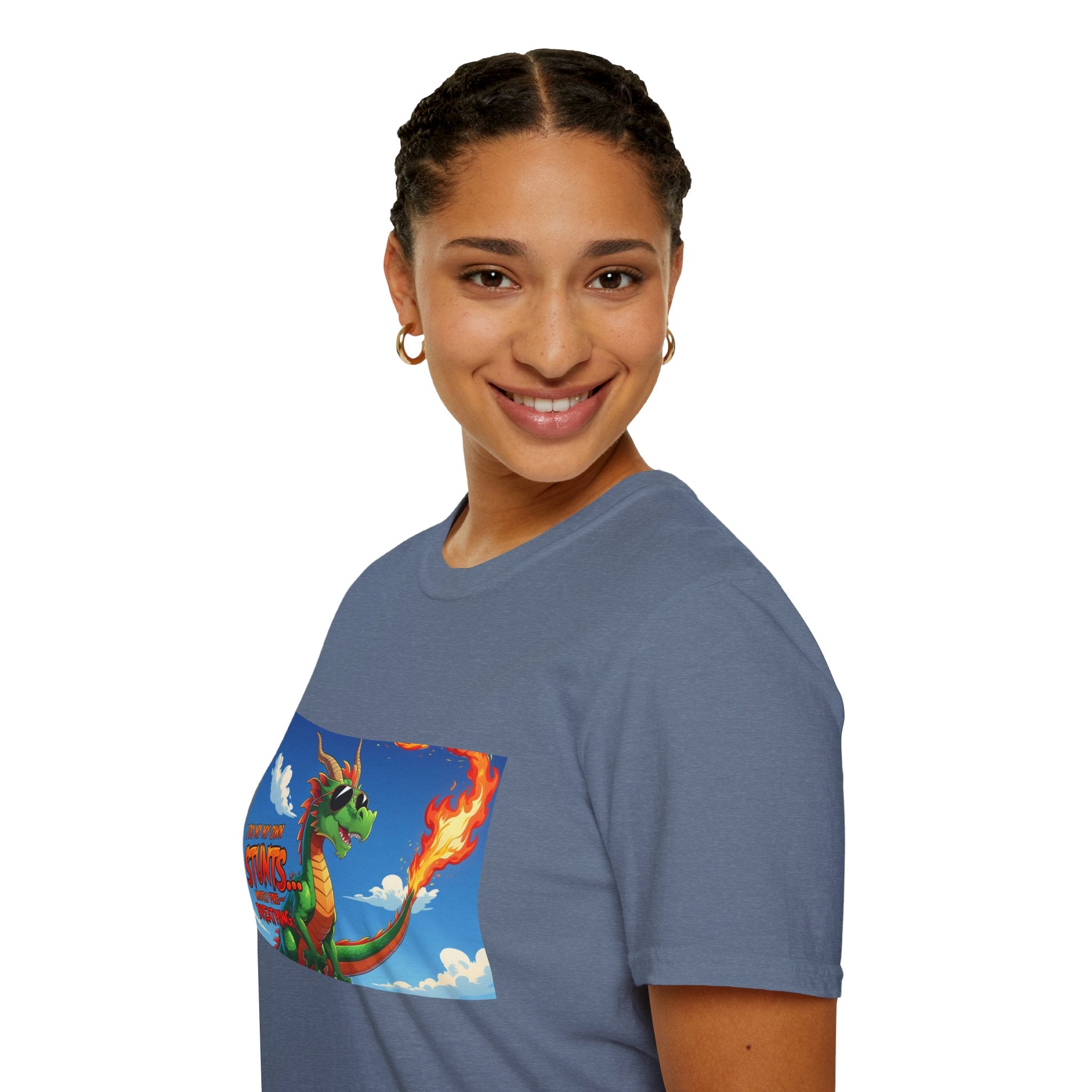 Funny Fire-Breathing Dragon T-Shirt | Fantasy Graphic Tee for Kids and Adults, Unisex Softstyle T-Shirt, Casual Wear, Game Night Apparel, [...]