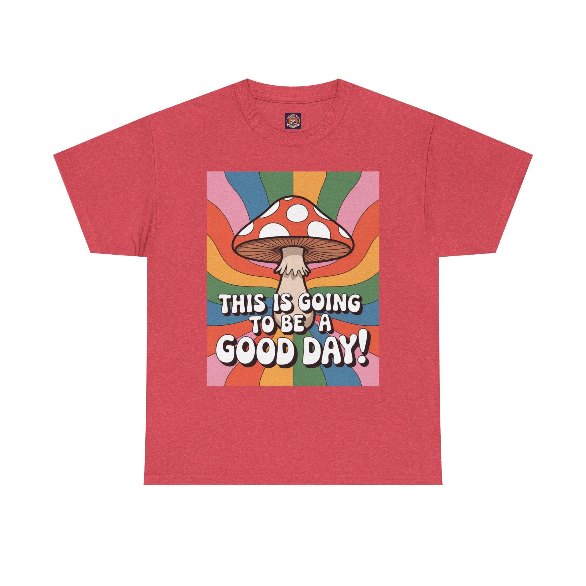 Fun Hippy Mushroom Cheerful Graphic Tee, Positive Vibes T-Shirt for Everyday Wear, Gift for Nature Lovers, Trendy Casual Wear, Eco-Friendly Fashion