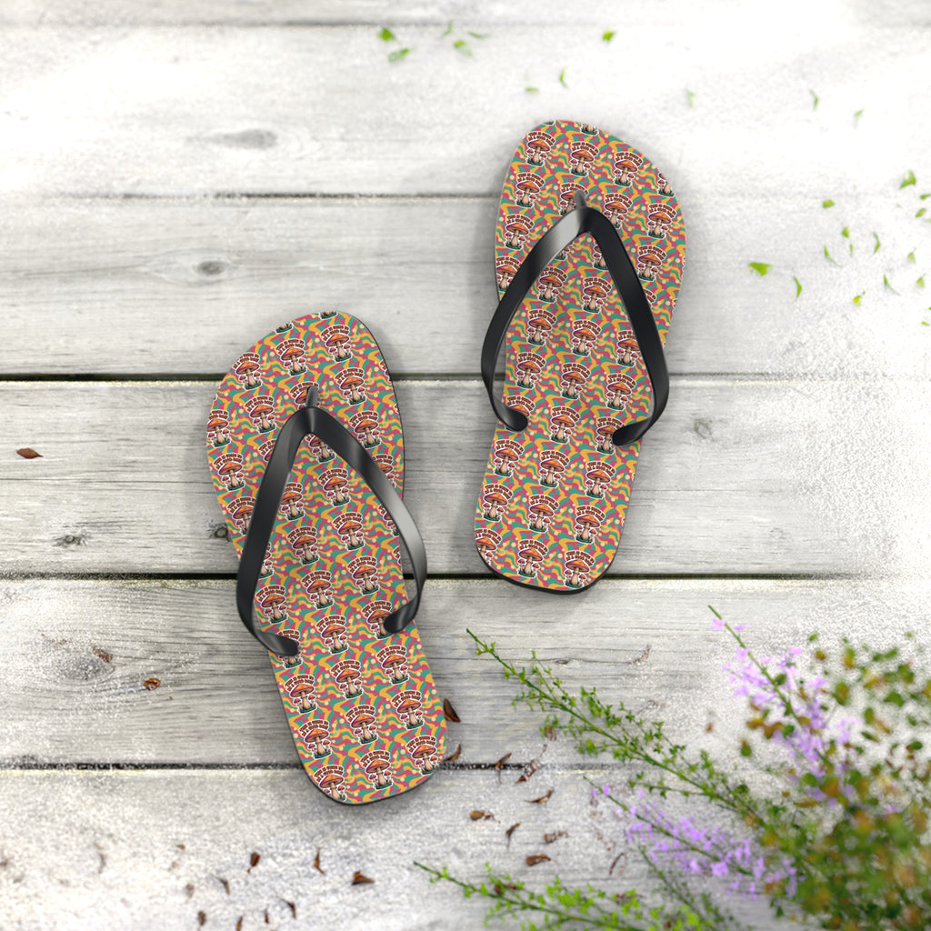 Rainbow Pattern Flip Flops, Summer Footwear, Beach Sandals, LGBTQ+ Pride Accessories, Vacation Essentials