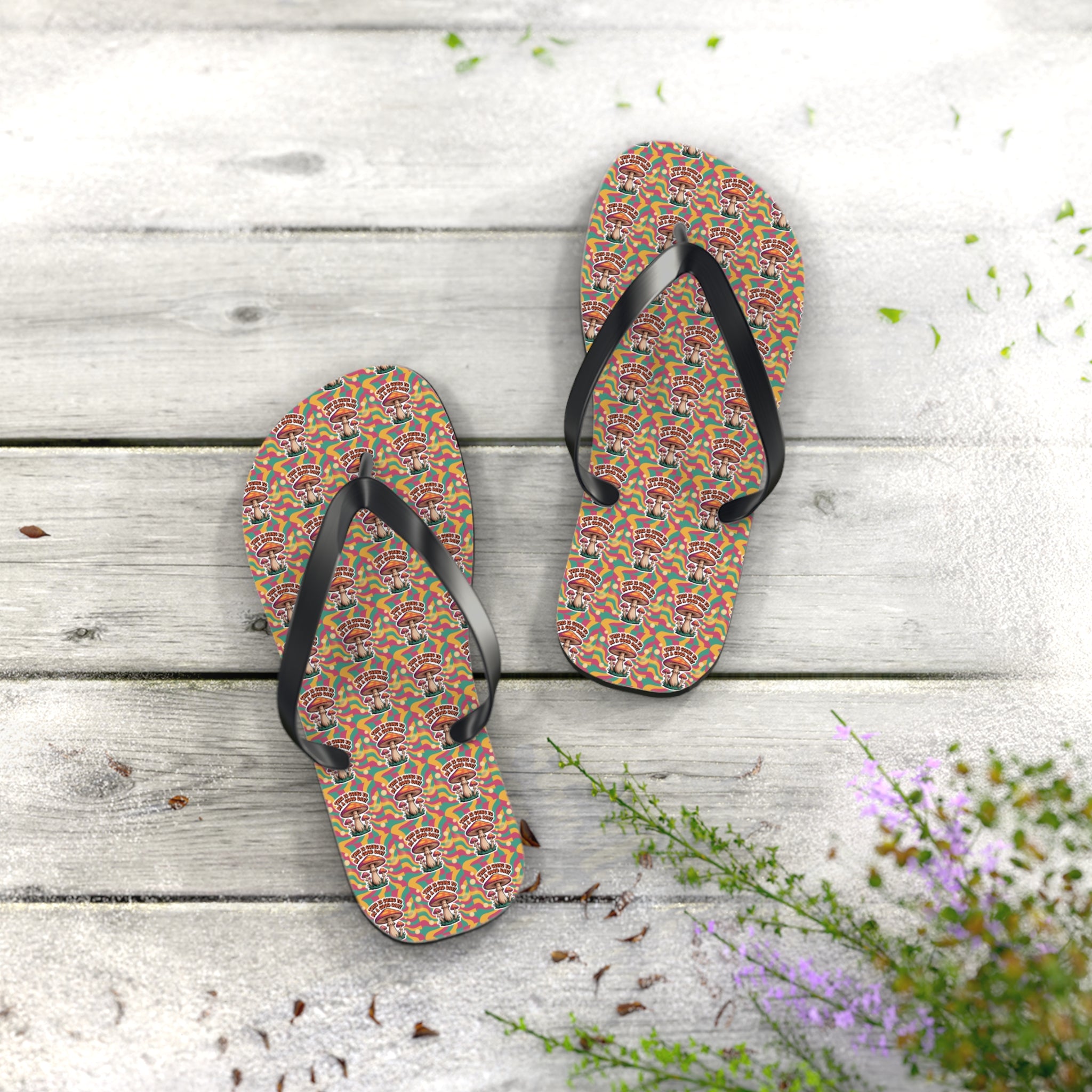 Rainbow Pattern Flip Flops, Summer Footwear, Beach Sandals, LGBTQ+ Pride Accessories, Vacation Essentials