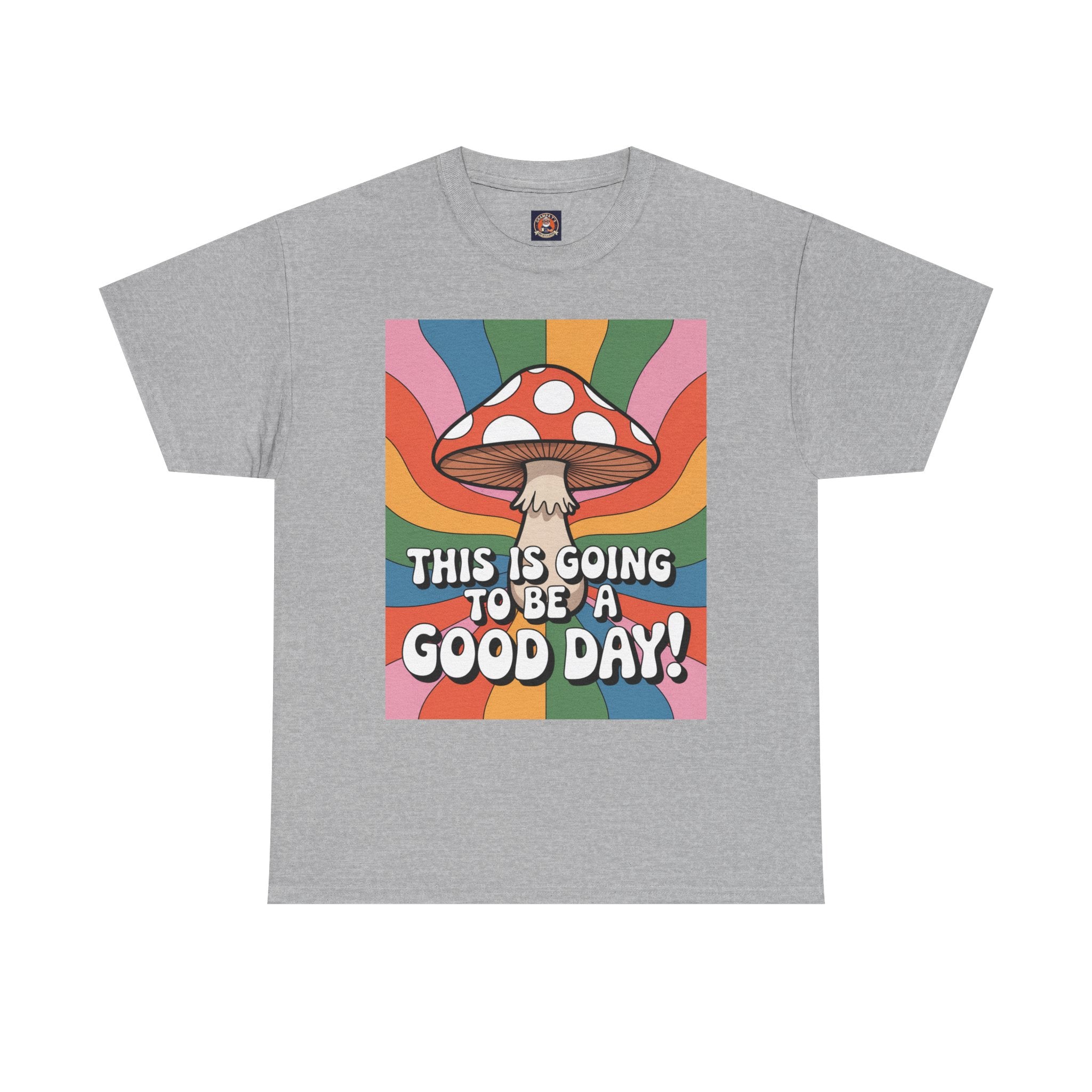 Fun Hippy Mushroom Cheerful Graphic Tee, Positive Vibes T-Shirt for Everyday Wear, Gift for Nature Lovers, Trendy Casual Wear, Eco-Friendly Fashion