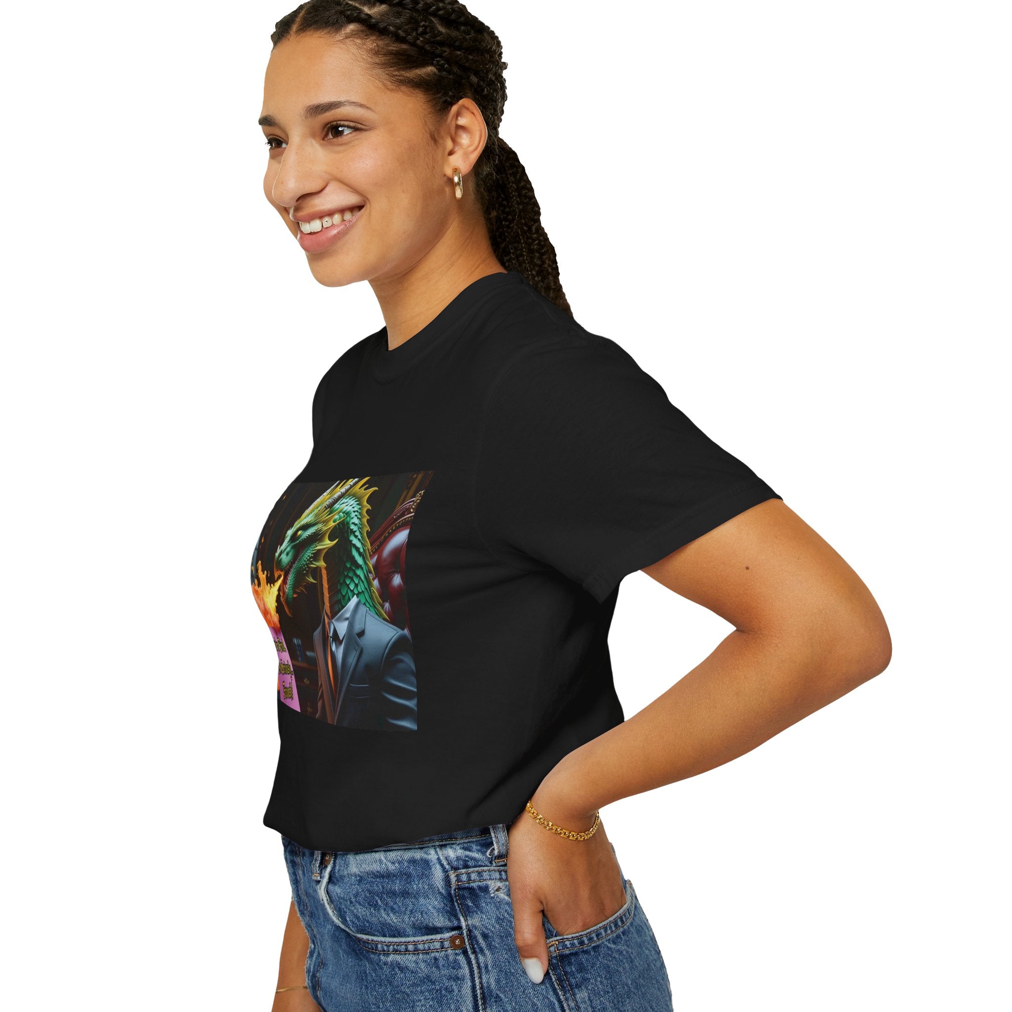Dragon Fire  Unisex Garment-Dyed T-Shirt, Fun Graphic Tee, Unique Gift, Casual Wear, Fantasy Lover Apparel, Statement Shirt