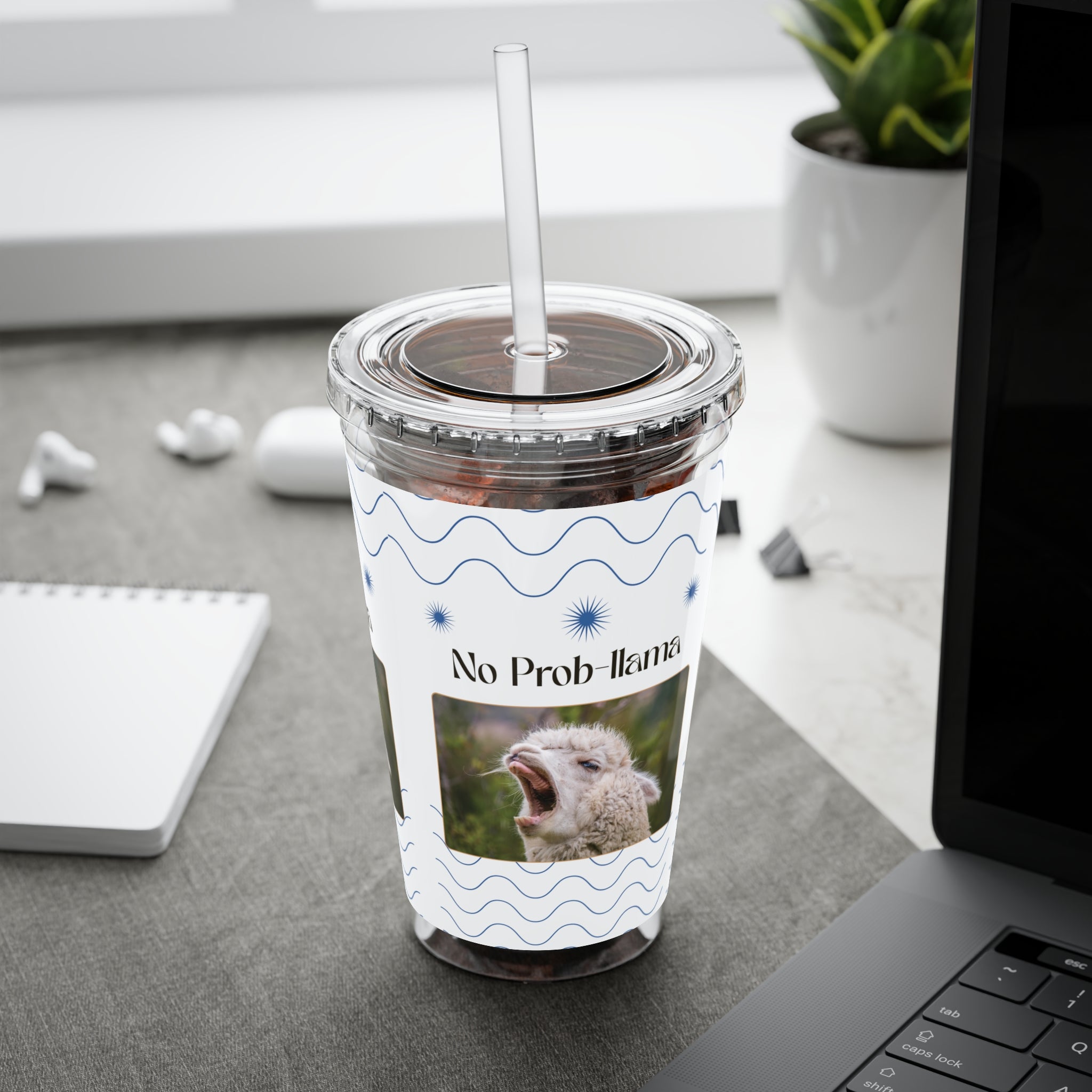Tumbler Cup - &quot;No Prob-Llama&quot; Graphic 16oz Sunsplash Travel Cup
