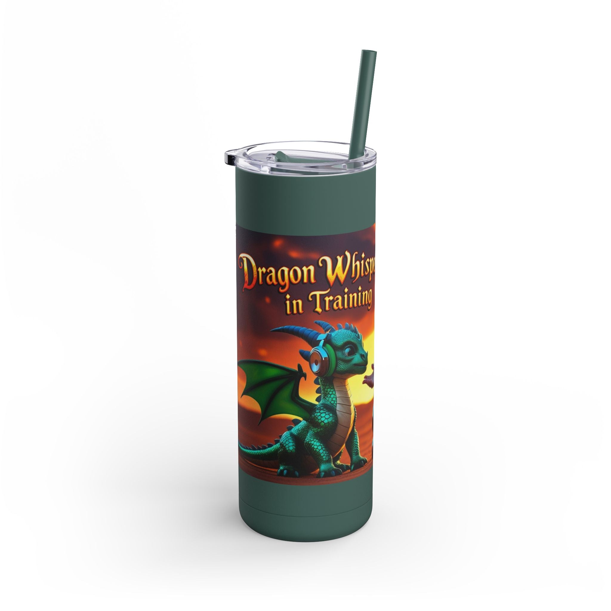 Grampa T’s “Dragon Whisperer Fuel” Matte Tumbler – 20oz Travel Mug for Young Beast Tamers & Fantasy Fanatics | Epic Gift for Kids, Dreamers & Dragon Lovers