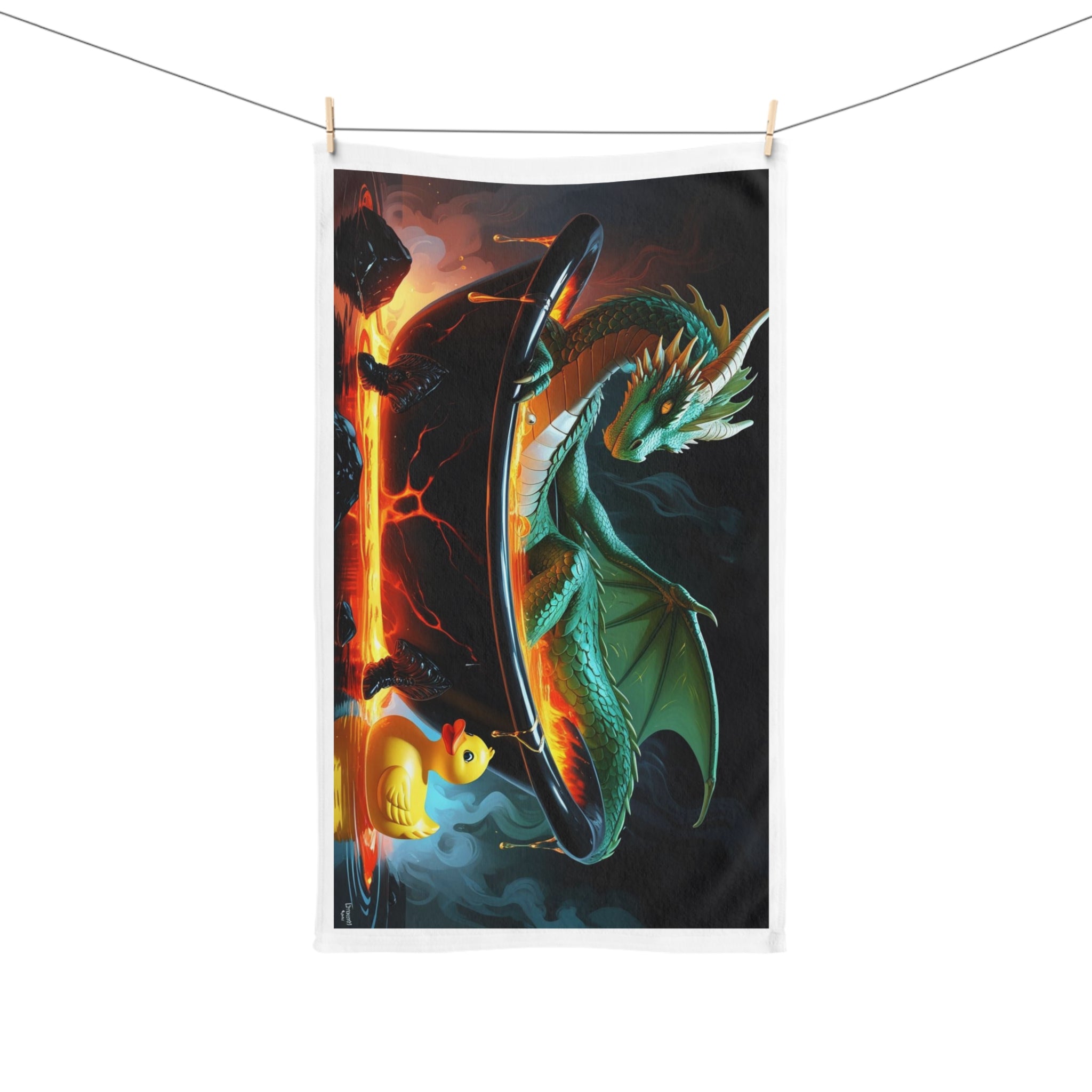 Fun Fantasy Dragon Bath Time Hand Towel, Magical Home Decor, Unique Gift for Kids, Bath Accessories, Dragon Lover Gift