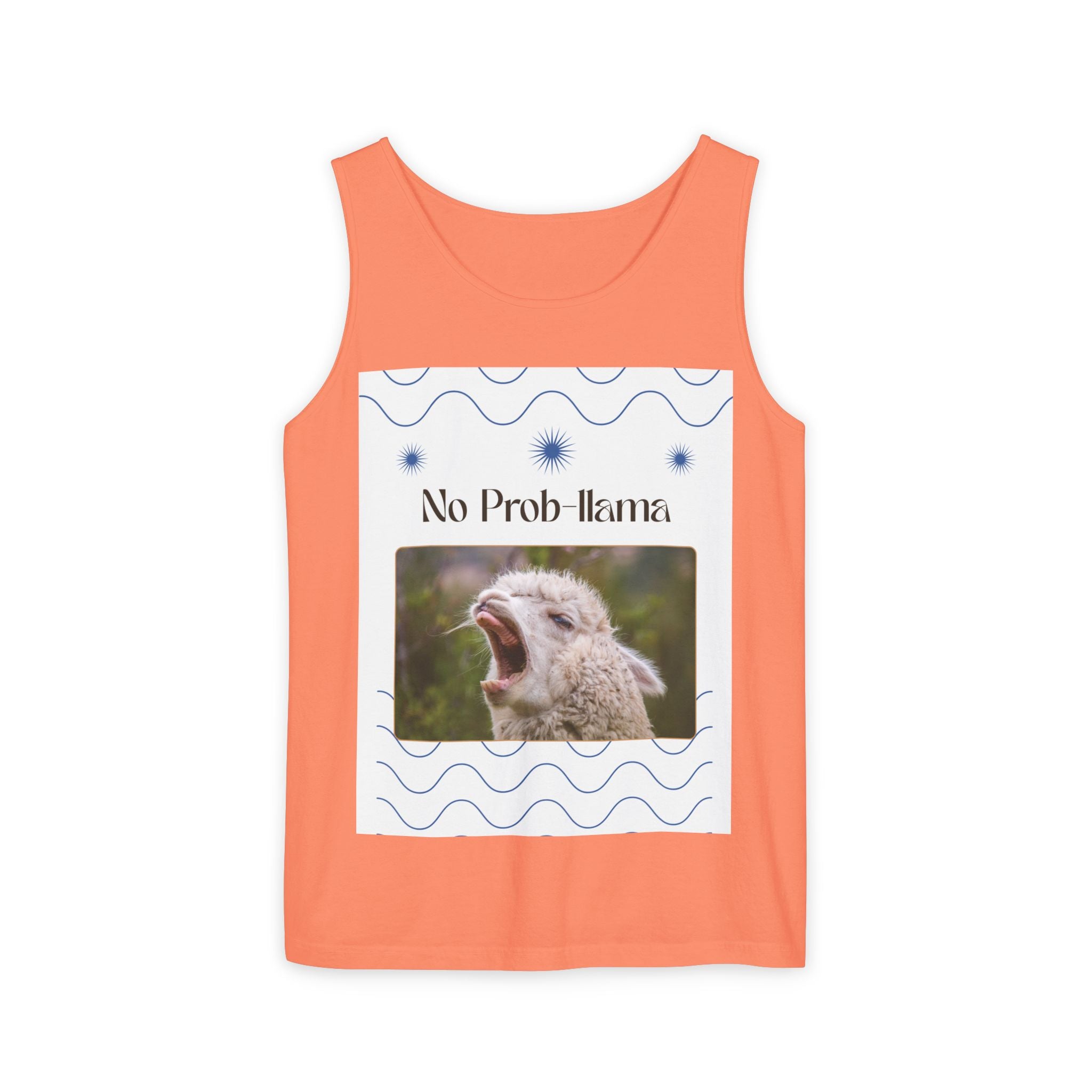 "No Prob-llama" Funny Tank Top – Cute Llama Graphic for Summer Vibes, Animal Lovers, Festivals & Chill Days