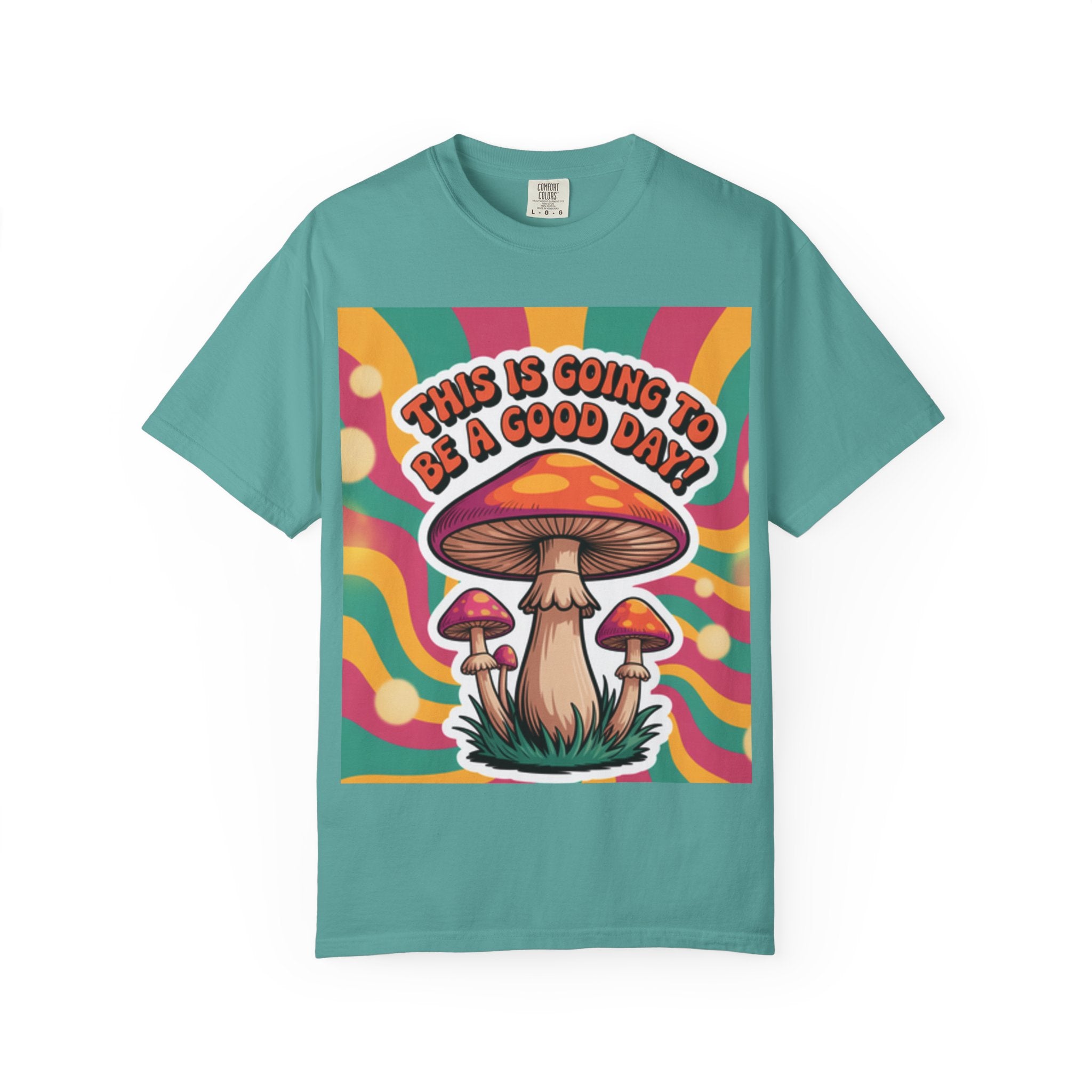 Positive Vibes T-shirt, Retro Mushroom Tee, Unisex Psychedelic Shirt, Gift for Friends, Casual Wear, Summer Essentials