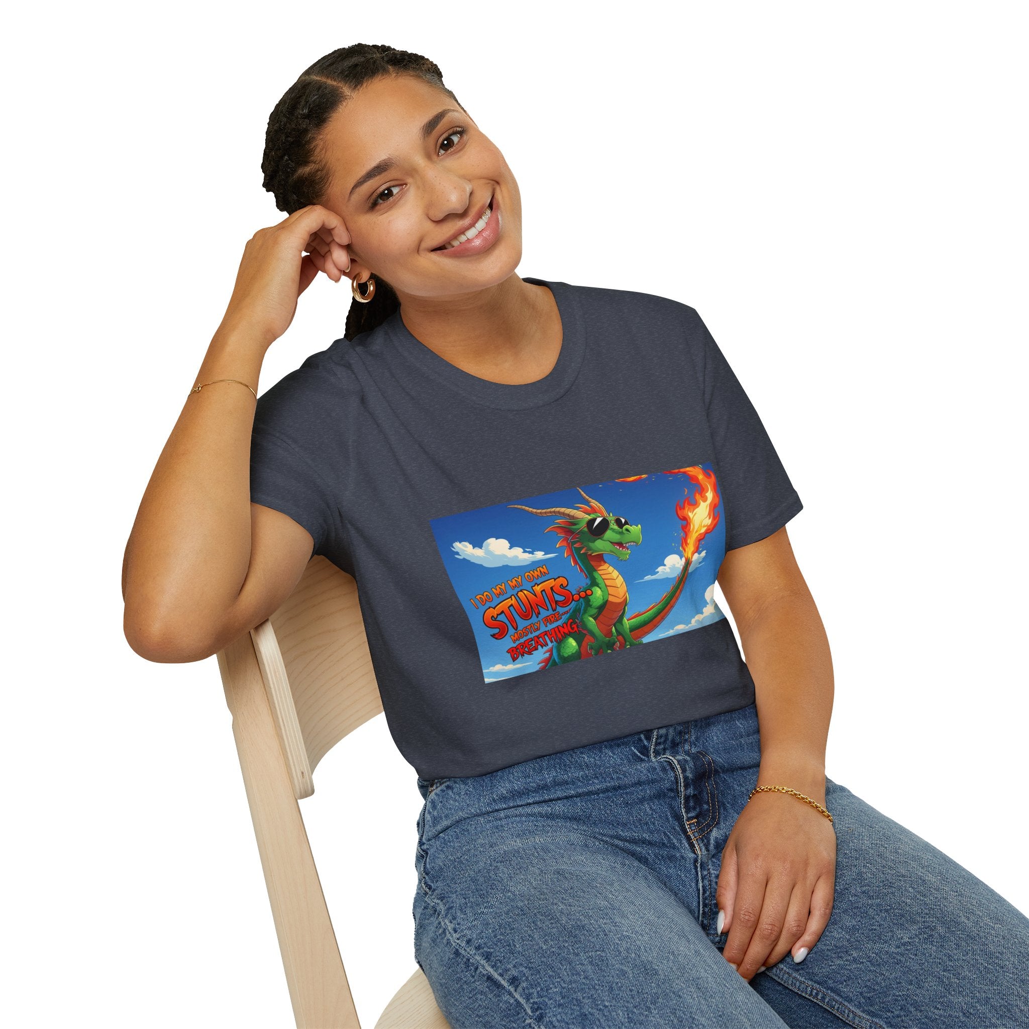 Funny Fire-Breathing Dragon T-Shirt | Fantasy Graphic Tee for Kids and Adults, Unisex Softstyle T-Shirt, Casual Wear, Game Night Apparel, [...]