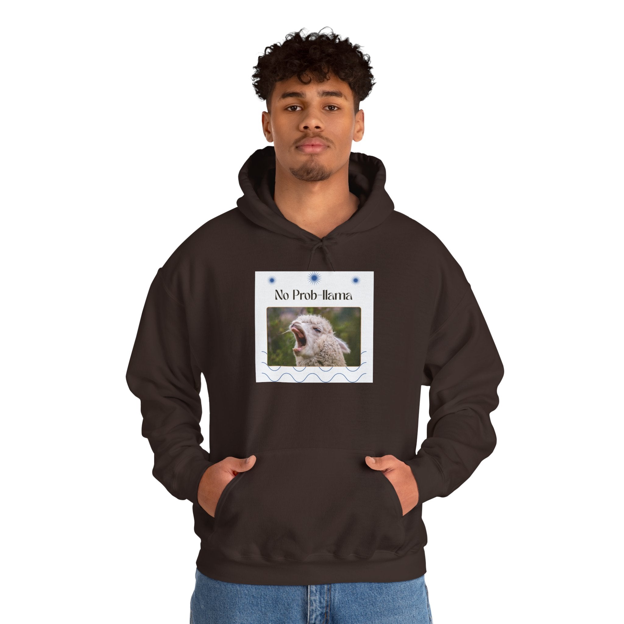 "No Prob-Llama" Unisex Hooded Sweatshirt with Fun Design, Cozy Apparel for Relaxed Days, Gifts for Friends, Casual Wear, Unique Gift Idea, Birthday Present