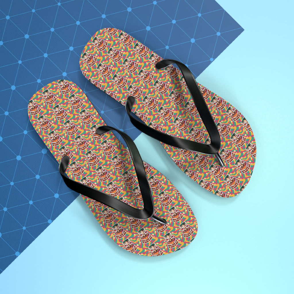 Rainbow Pattern Flip Flops, Summer Footwear, Beach Sandals, LGBTQ+ Pride Accessories, Vacation Essentials