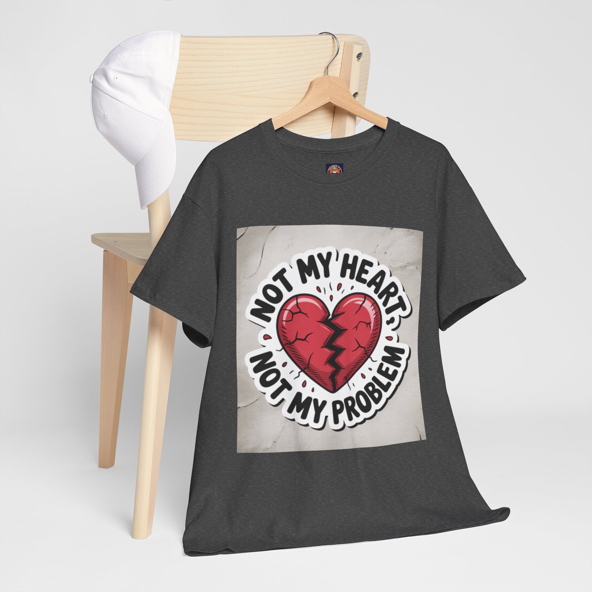 Heartbreak Humor Tee: Not My Heart Not My Problem, Funny T-Shirt, Unisex Cotton Tee, Casual Wear, Gifts for Friends, Breakup Apparel