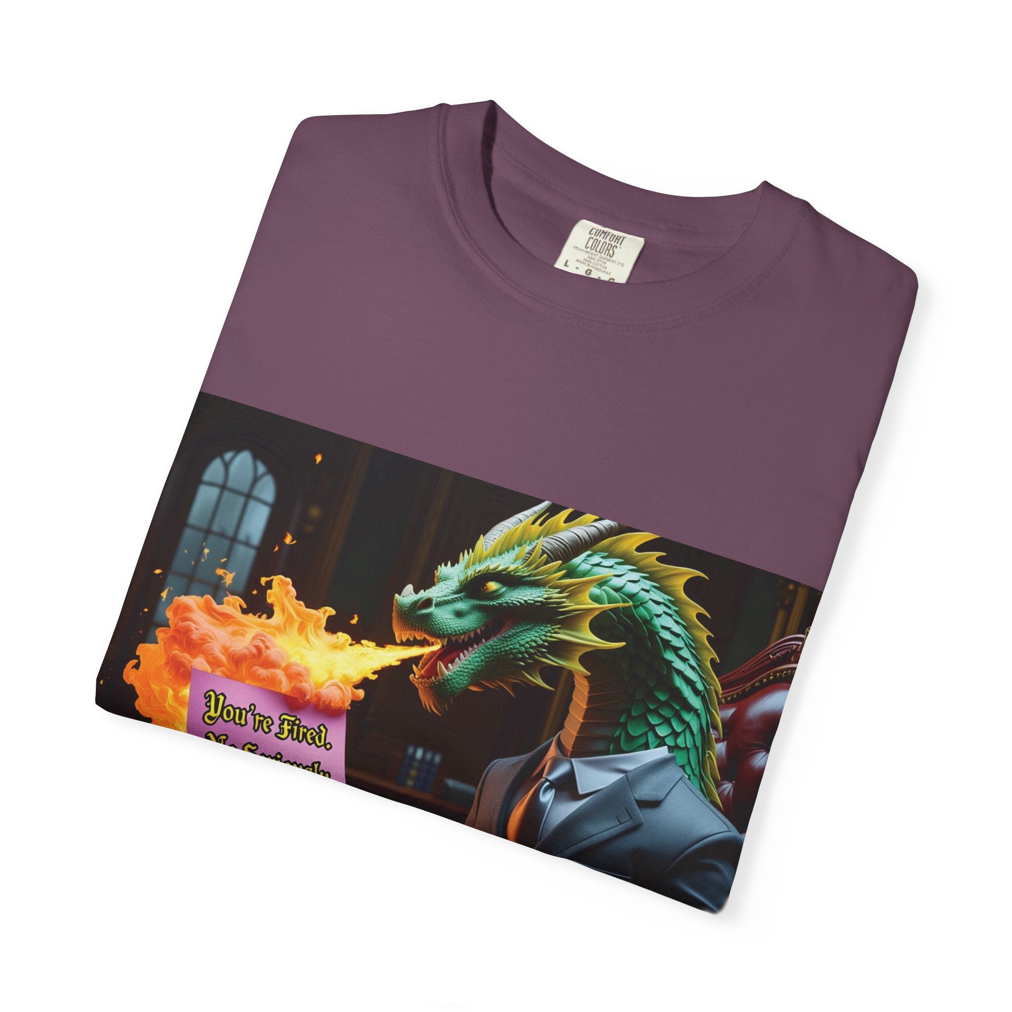 Dragon Fire  Unisex Garment-Dyed T-Shirt, Fun Graphic Tee, Unique Gift, Casual Wear, Fantasy Lover Apparel, Statement Shirt