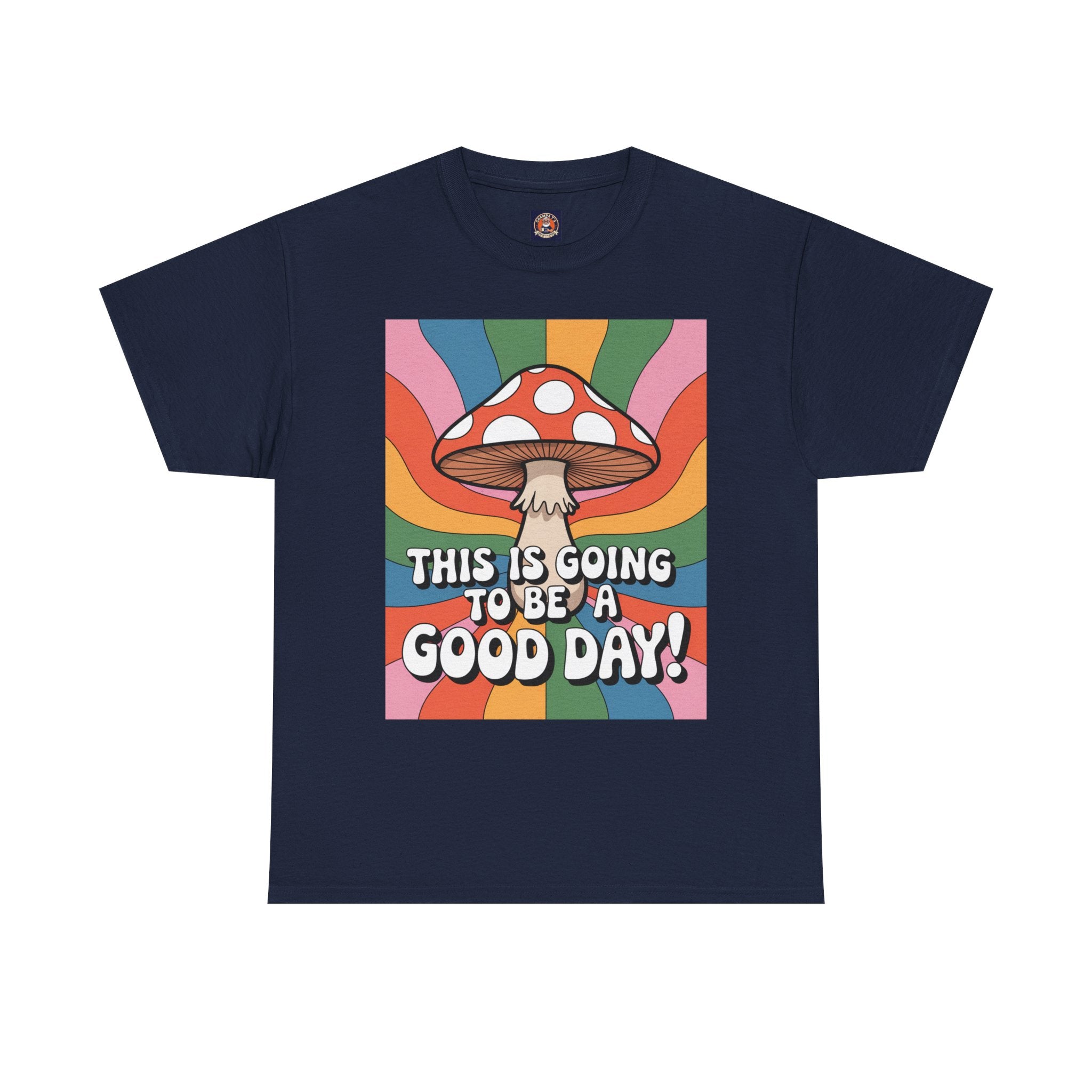 Fun Hippy Mushroom Cheerful Graphic Tee, Positive Vibes T-Shirt for Everyday Wear, Gift for Nature Lovers, Trendy Casual Wear, Eco-Friendly Fashion