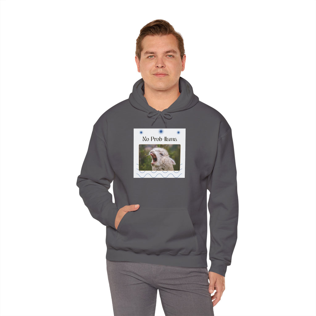 "No Prob-Llama" Unisex Hooded Sweatshirt with Fun Design, Cozy Apparel for Relaxed Days, Gifts for Friends, Casual Wear, Unique Gift Idea, Birthday Present
