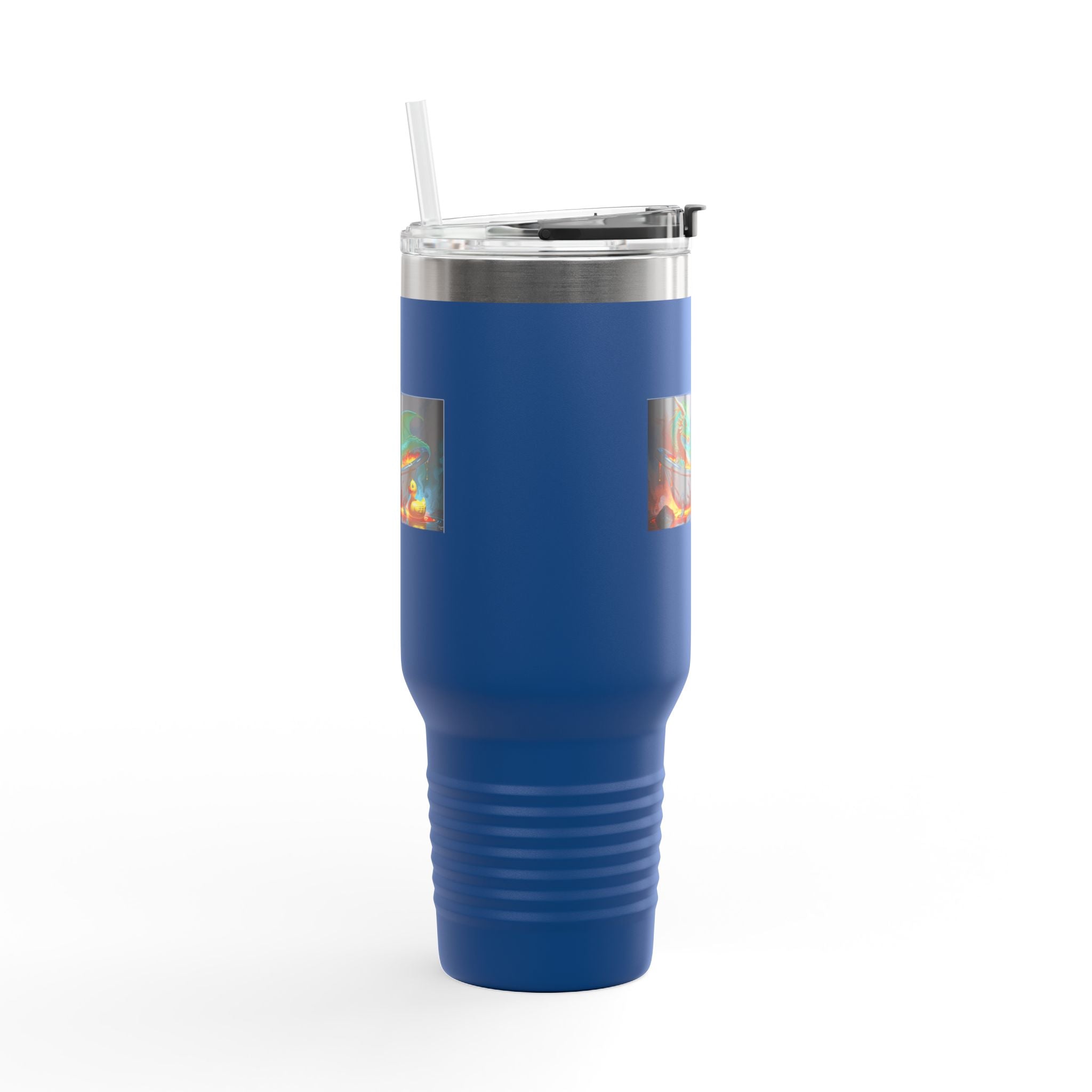 Fun Fantasy Dragon Bath Time Insulated Travel Mug, 40oz - Perfect for Adventures & Celebrations, Dragon Design, Hot & Cold Beverages, Gift for Fantasy Lovers