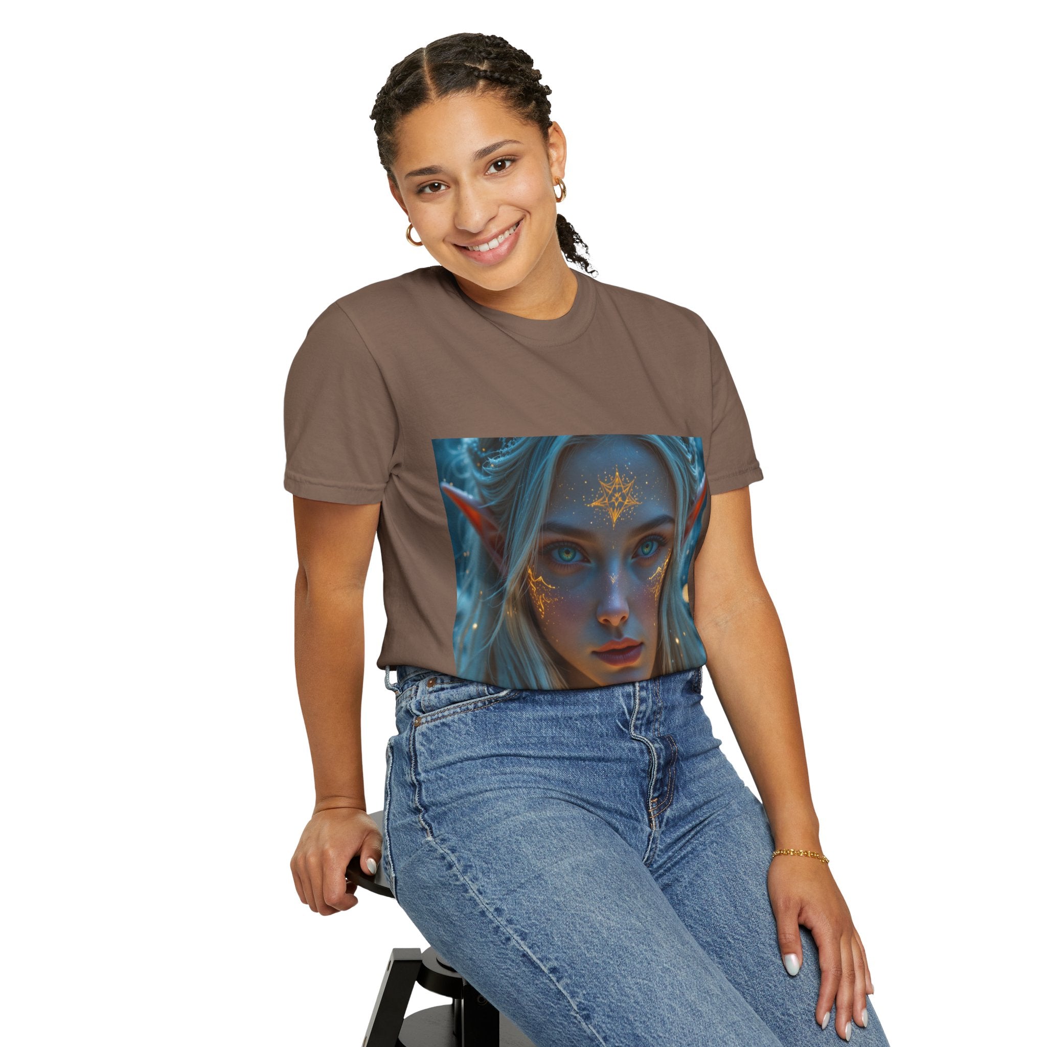 Fantasy-Inspired Elf Princess Unisex T-Shirt, Boho Style Tee for Art Lovers, Gift for Creatives, Dreamy Aesthetic Shirt, Unique Fan Merchandise