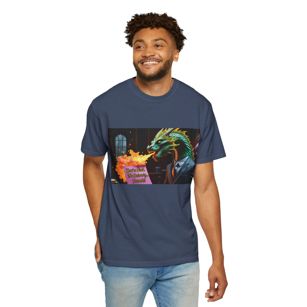 Dragon Fire  Unisex Garment-Dyed T-Shirt, Fun Graphic Tee, Unique Gift, Casual Wear, Fantasy Lover Apparel, Statement Shirt
