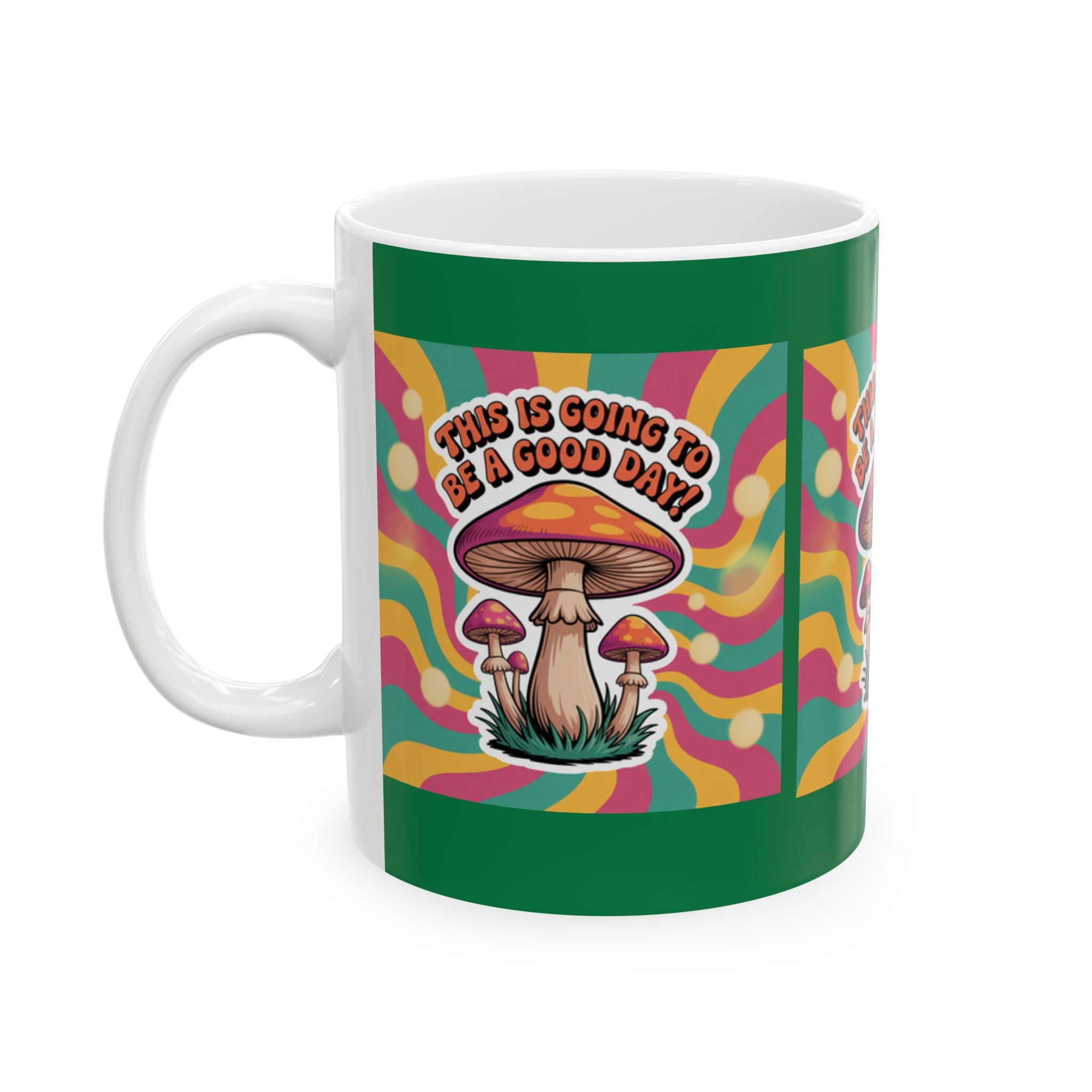 Vibrant Mushroom Ceramic Mug, Fun Coffee Cup for Good Vibes, Gift for Nature Lovers, Tea Time, Boho Decor, Colorful Drinkware