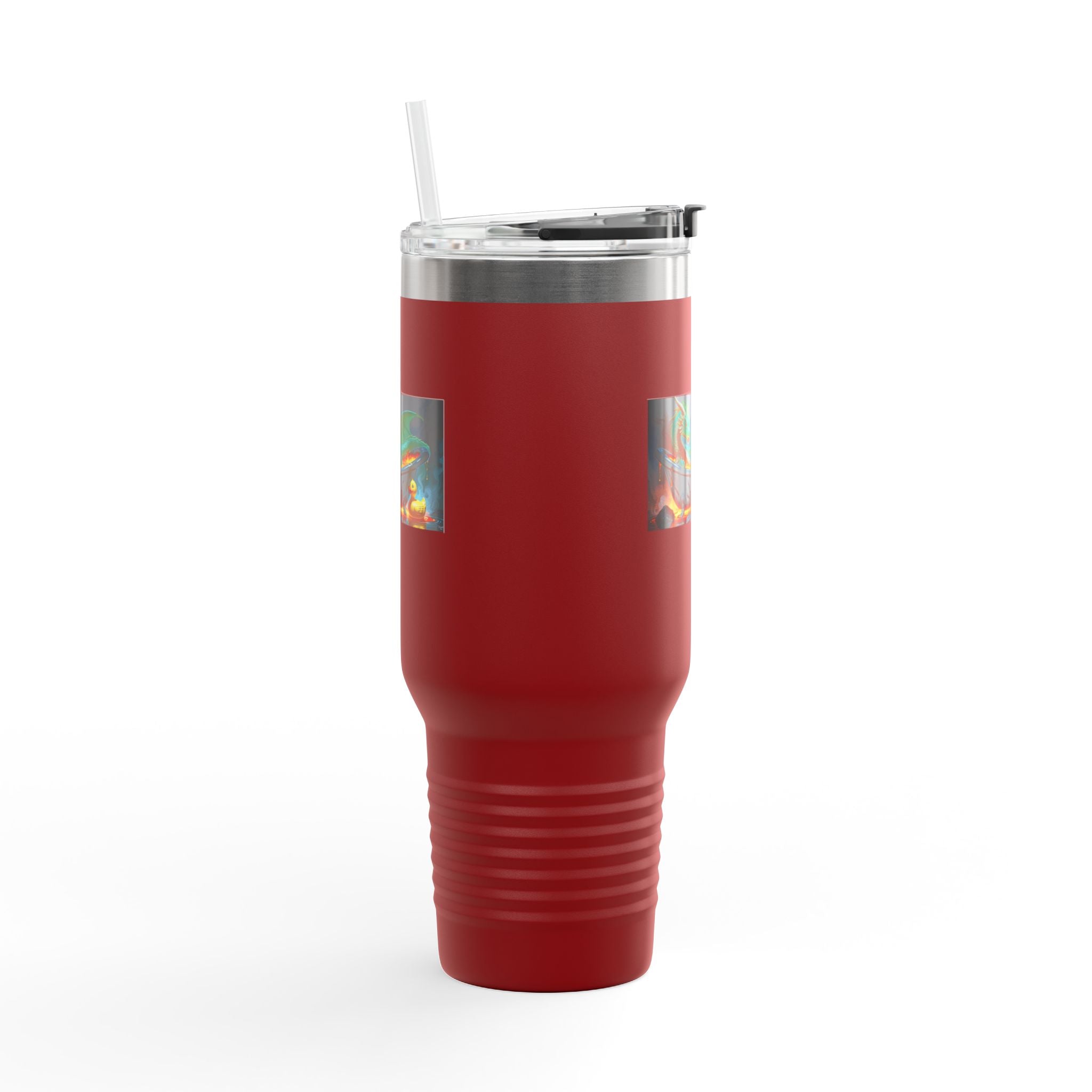 Fun Fantasy Dragon Bath Time Insulated Travel Mug, 40oz - Perfect for Adventures & Celebrations, Dragon Design, Hot & Cold Beverages, Gift for Fantasy Lovers
