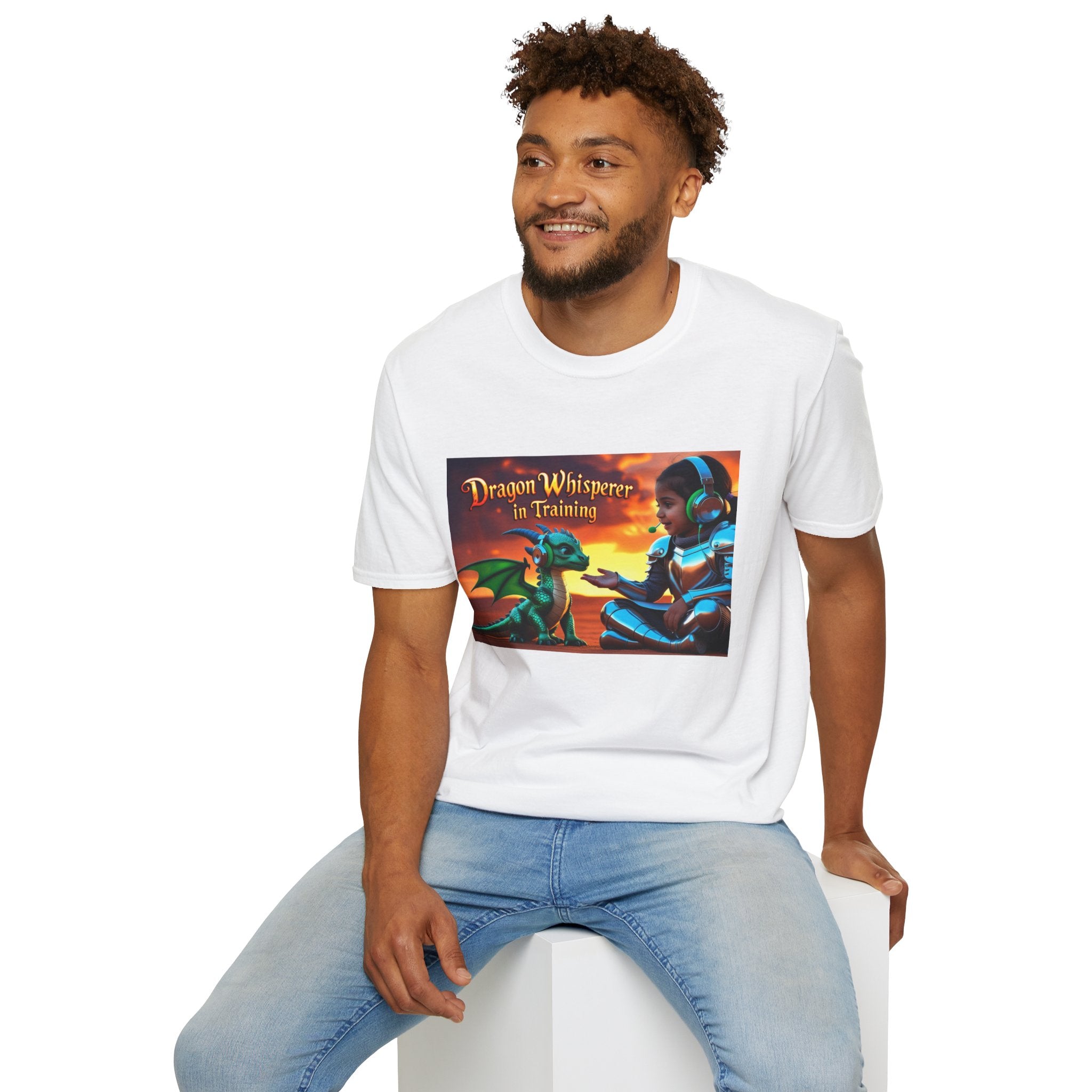 Funny Dragon Whisperer Unisex Softstyle T-Shirt | Fantasy Apparel, Gift for Dragon Lovers, Kids & Adults, Birthday Present, Magical Vibe