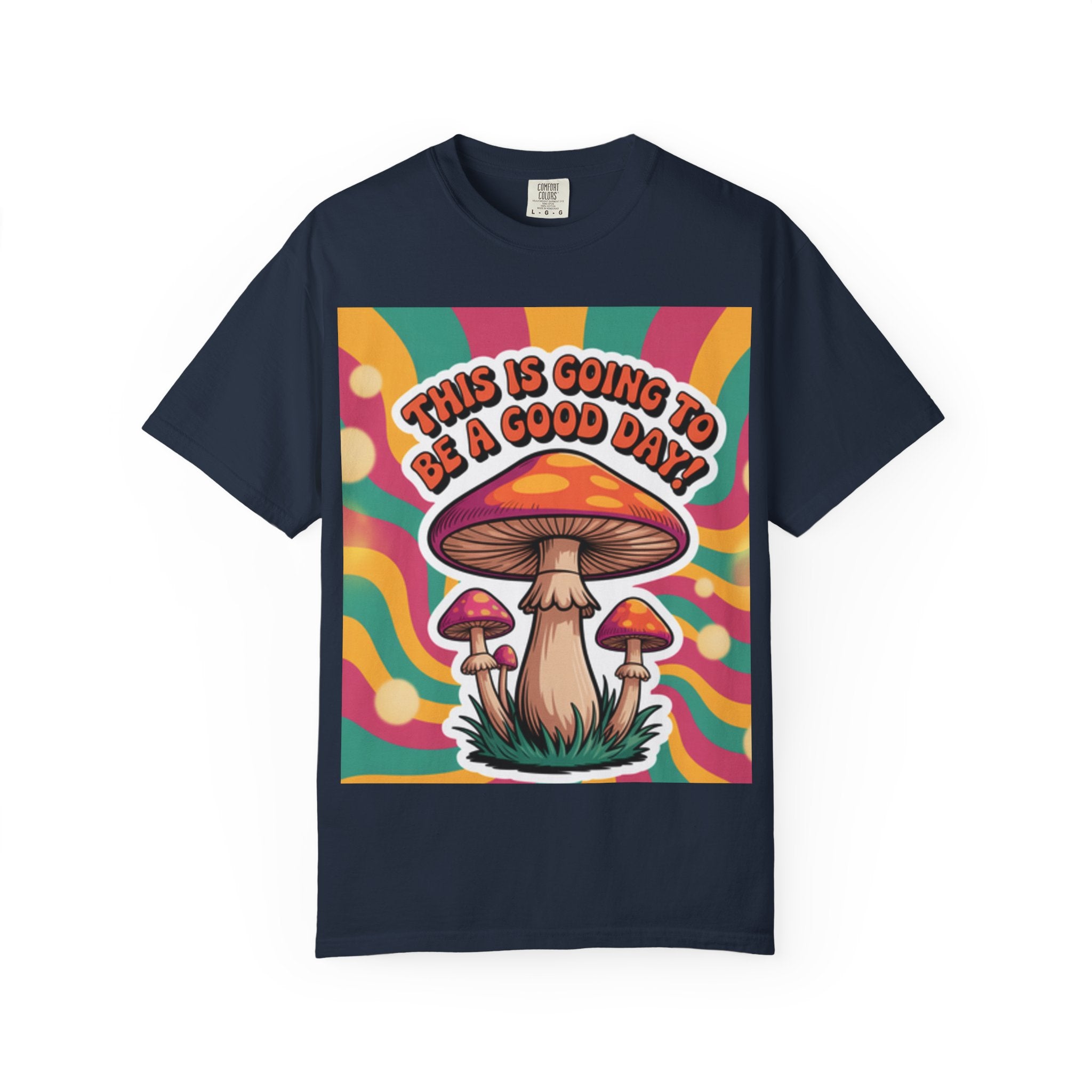 Positive Vibes T-shirt, Retro Mushroom Tee, Unisex Psychedelic Shirt, Gift for Friends, Casual Wear, Summer Essentials