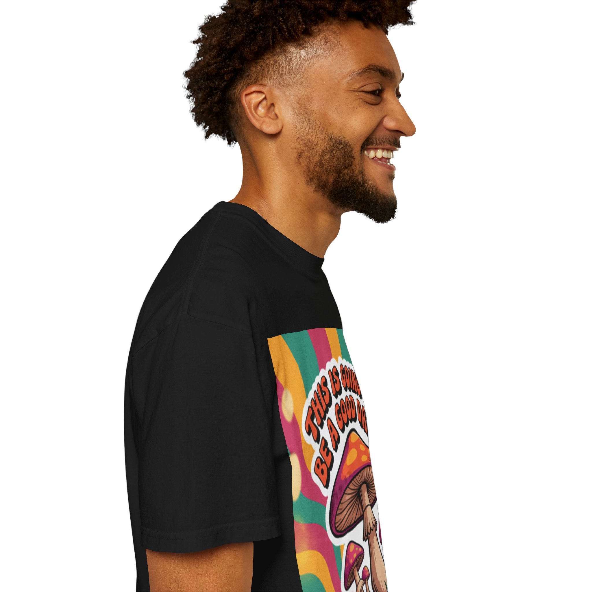 Positive Vibes T-shirt, Retro Mushroom Tee, Unisex Psychedelic Shirt, Gift for Friends, Casual Wear, Summer Essentials