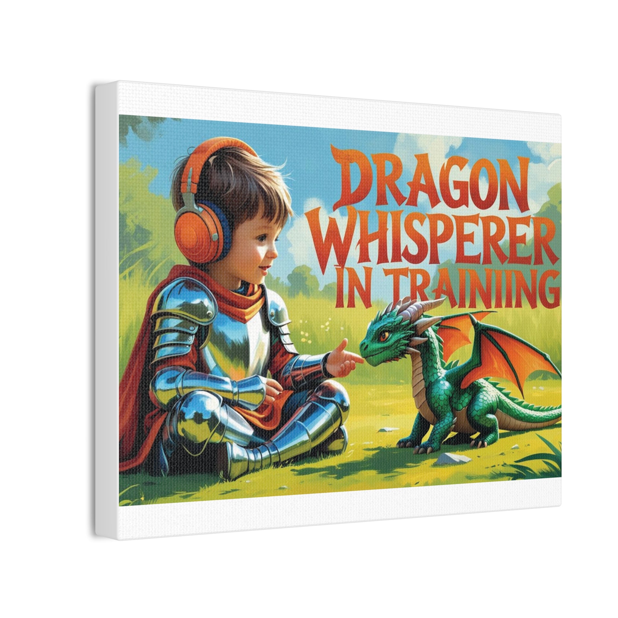 Dragon Whisperer Canvas Print, Playroom Decor, Childrens Wall Art, Fantasy Kids Room, Dragon Lover Gift, Adventure Art, Kid's Room Decor