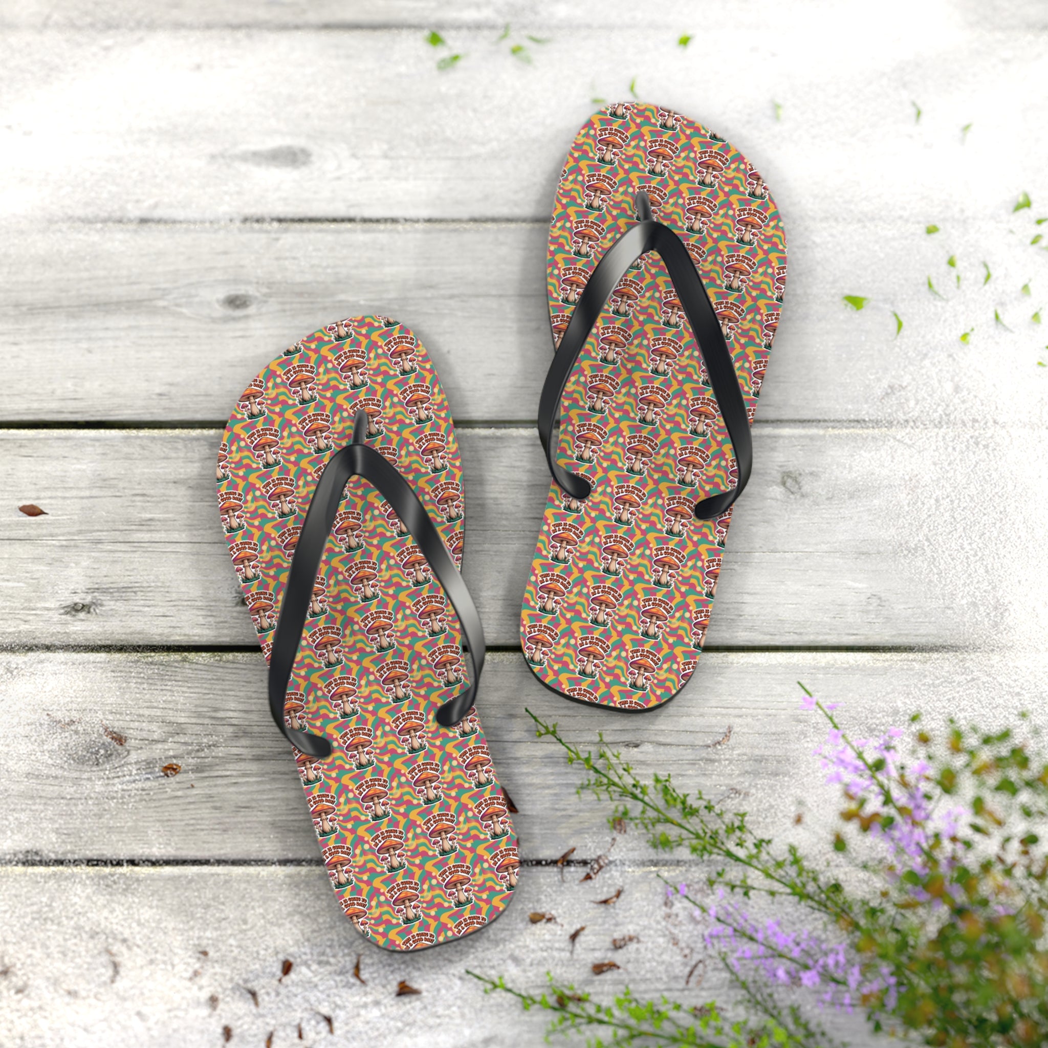 Rainbow Pattern Flip Flops, Summer Footwear, Beach Sandals, LGBTQ+ Pride Accessories, Vacation Essentials