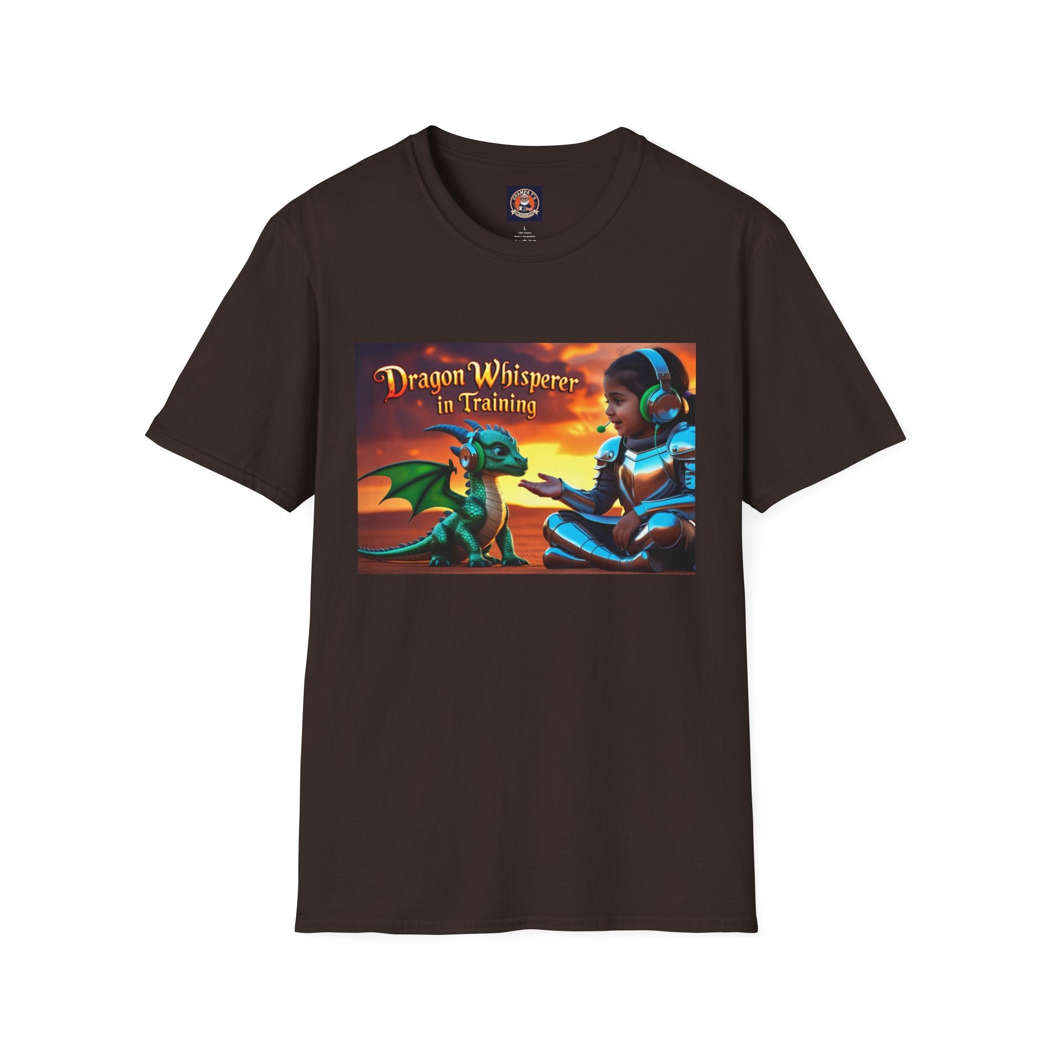 Funny Dragon Whisperer Unisex Softstyle T-Shirt | Fantasy Apparel, Gift for Dragon Lovers, Kids & Adults, Birthday Present, Magical Vibe