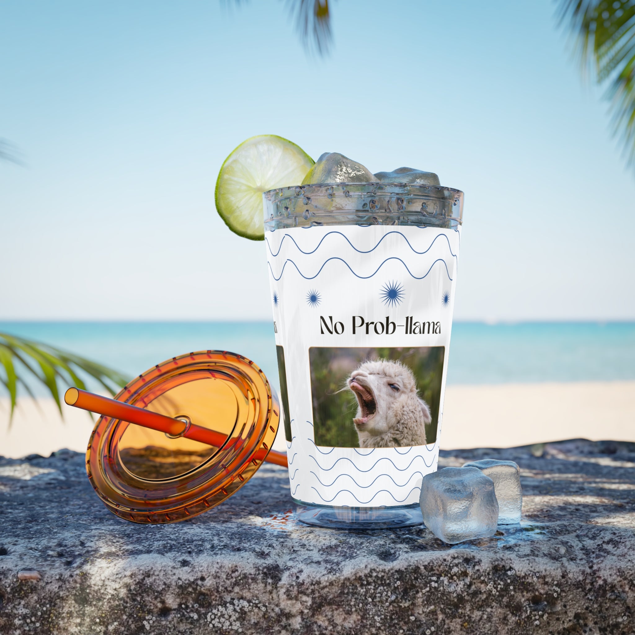 Tumbler Cup - &quot;No Prob-Llama&quot; Graphic 16oz Sunsplash Travel Cup