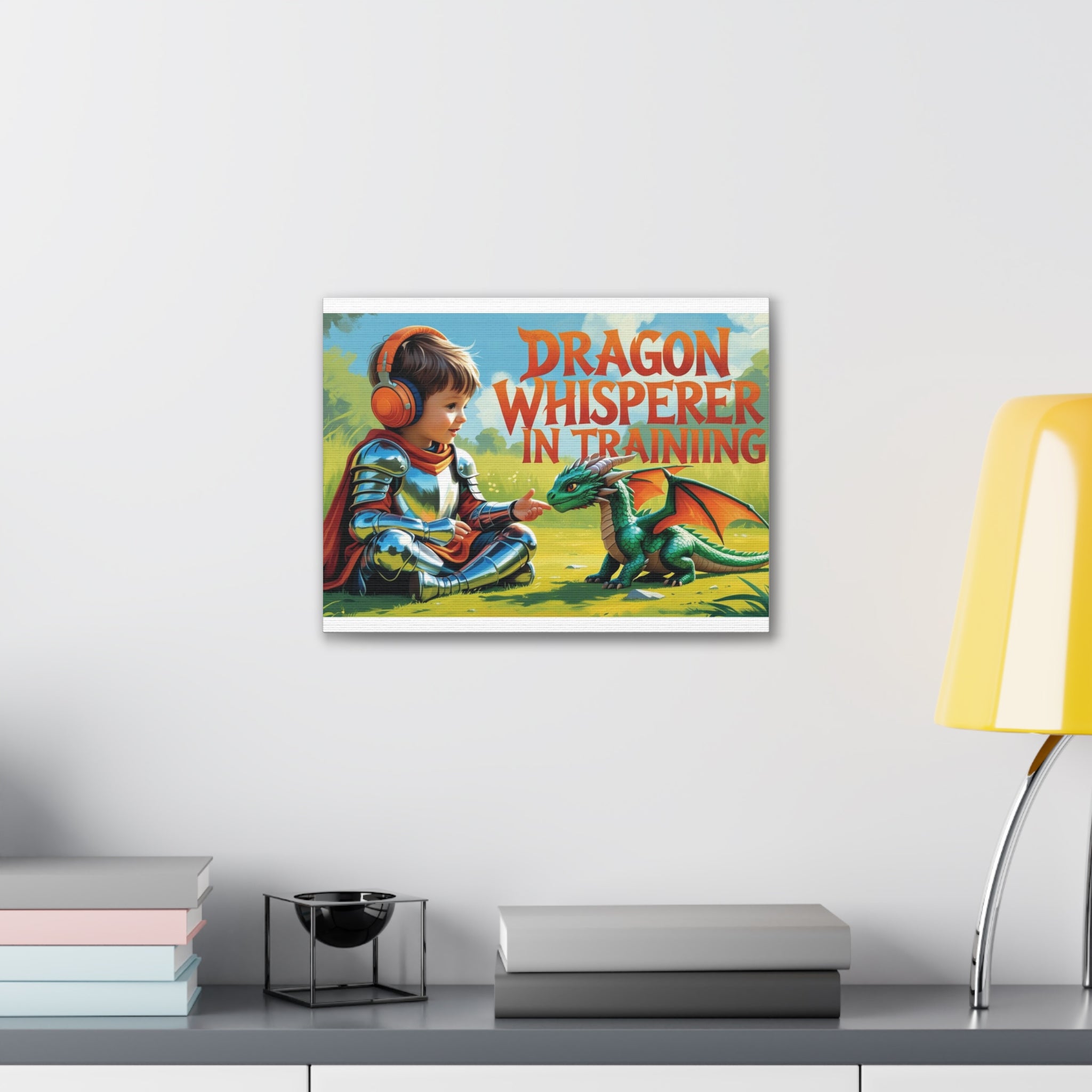 Dragon Whisperer Canvas Print, Playroom Decor, Childrens Wall Art, Fantasy Kids Room, Dragon Lover Gift, Adventure Art, Kid's Room Decor