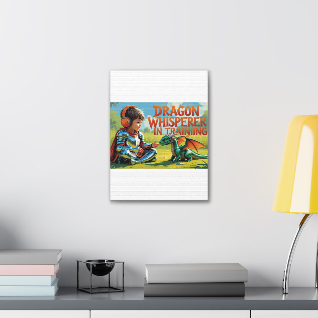 Dragon Whisperer Canvas Print, Playroom Decor, Childrens Wall Art, Fantasy Kids Room, Dragon Lover Gift, Adventure Art, Kid's Room Decor