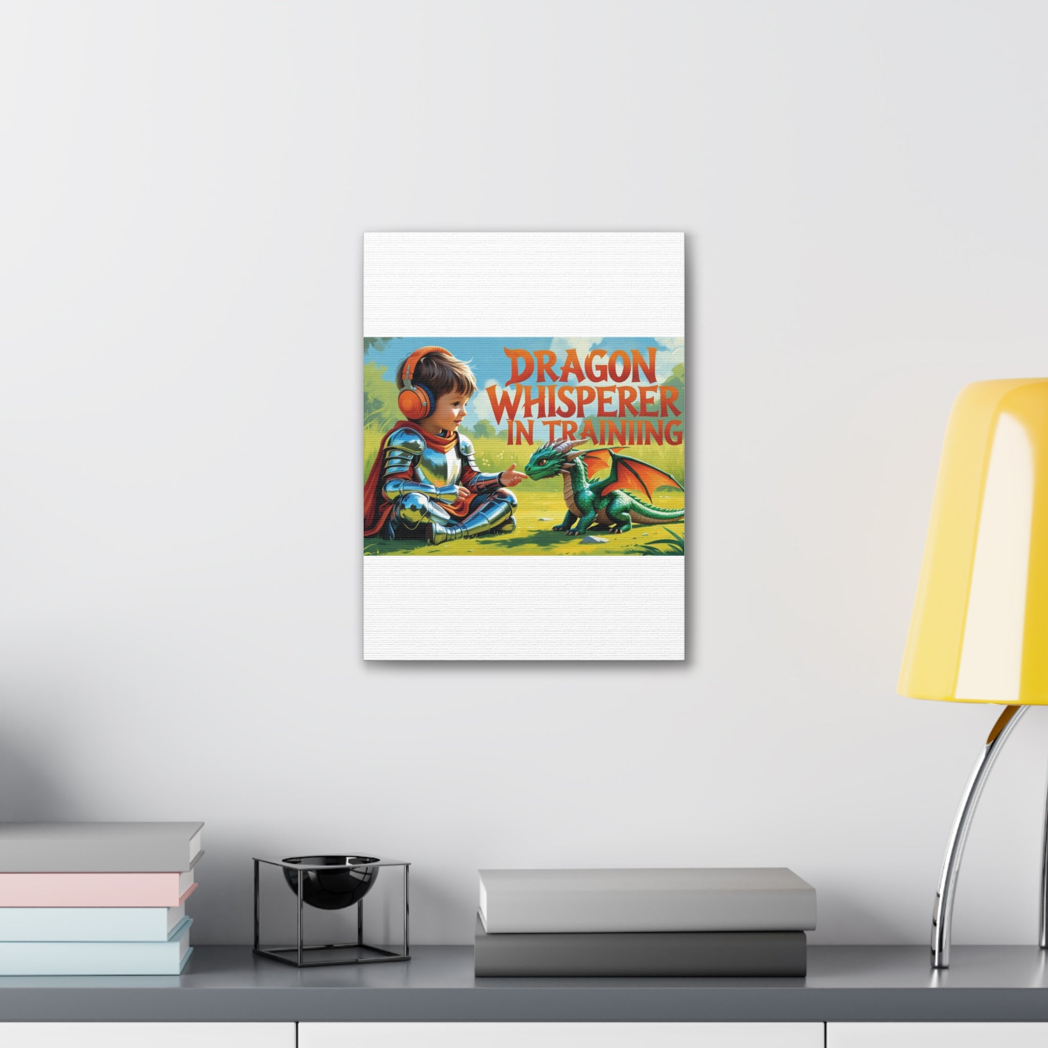 Dragon Whisperer Canvas Print, Playroom Decor, Childrens Wall Art, Fantasy Kids Room, Dragon Lover Gift, Adventure Art, Kid's Room Decor