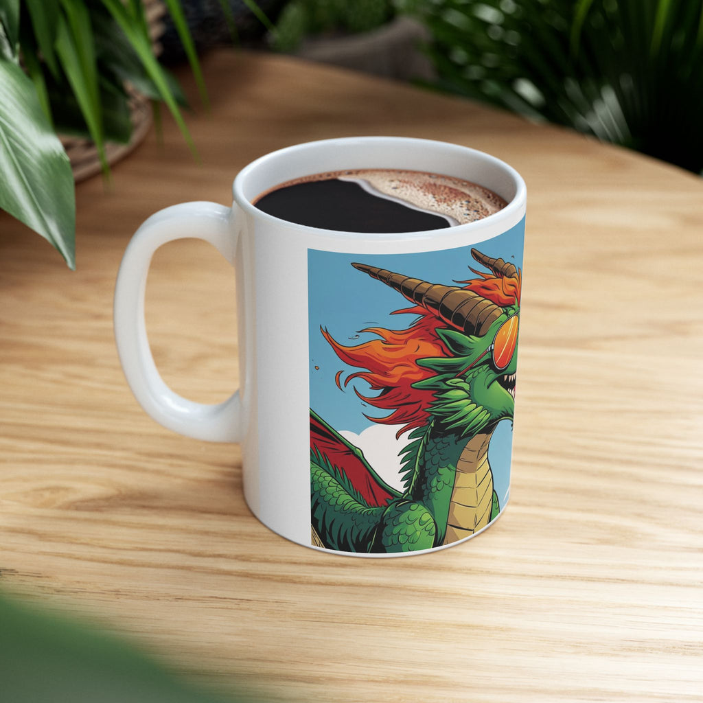 Fire-Breathing Dragon Ceramic Mug - Fun Fantasy Coffee Cup for Dragon Lovers, Fantasy Gifts, Quirky Home Decor, Birthday, Cosplay