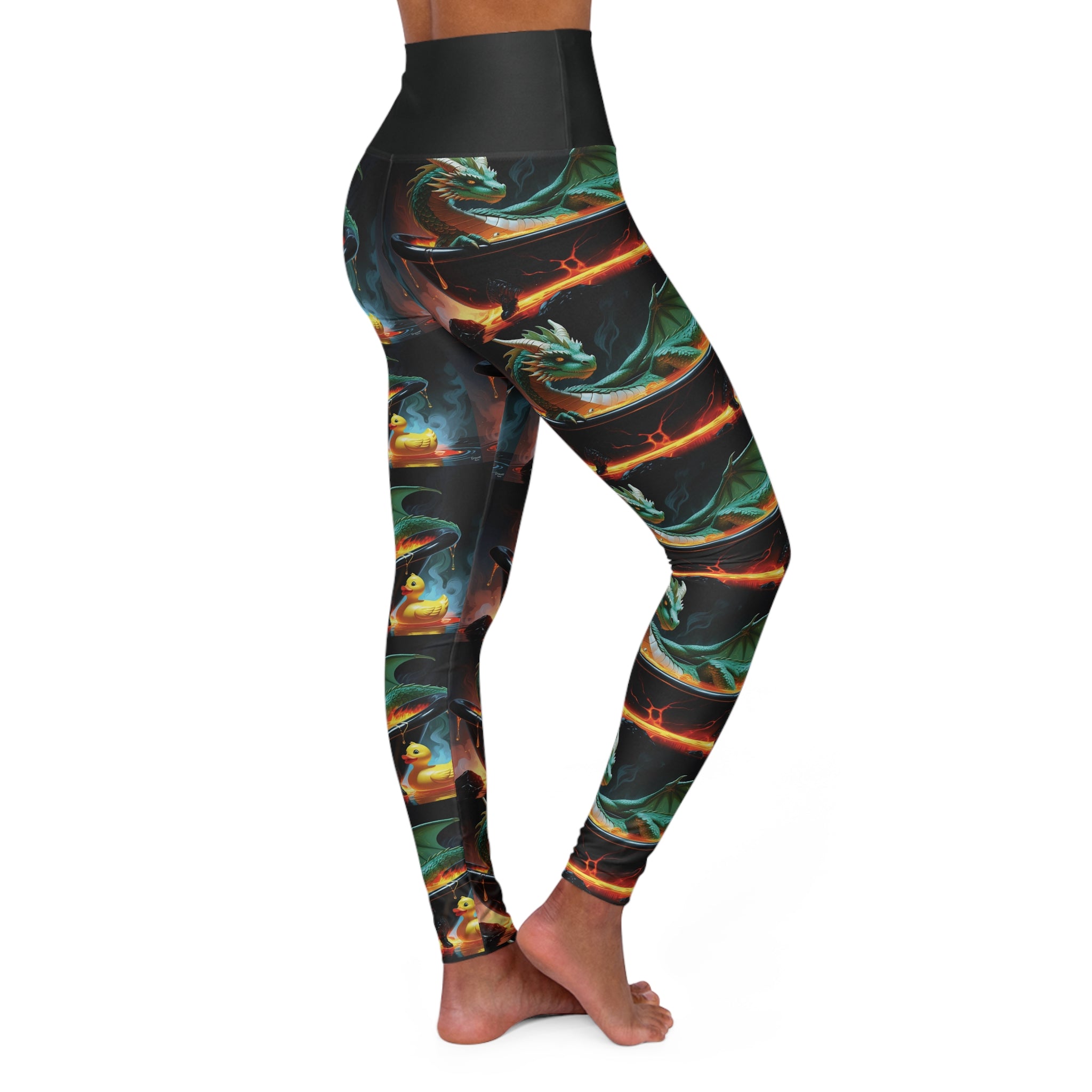 Fun Serene High Waisted Yoga Leggings | Dragon  Design | Ideal for Yoga, Fitness, Meditation, Gifts, All Occasions